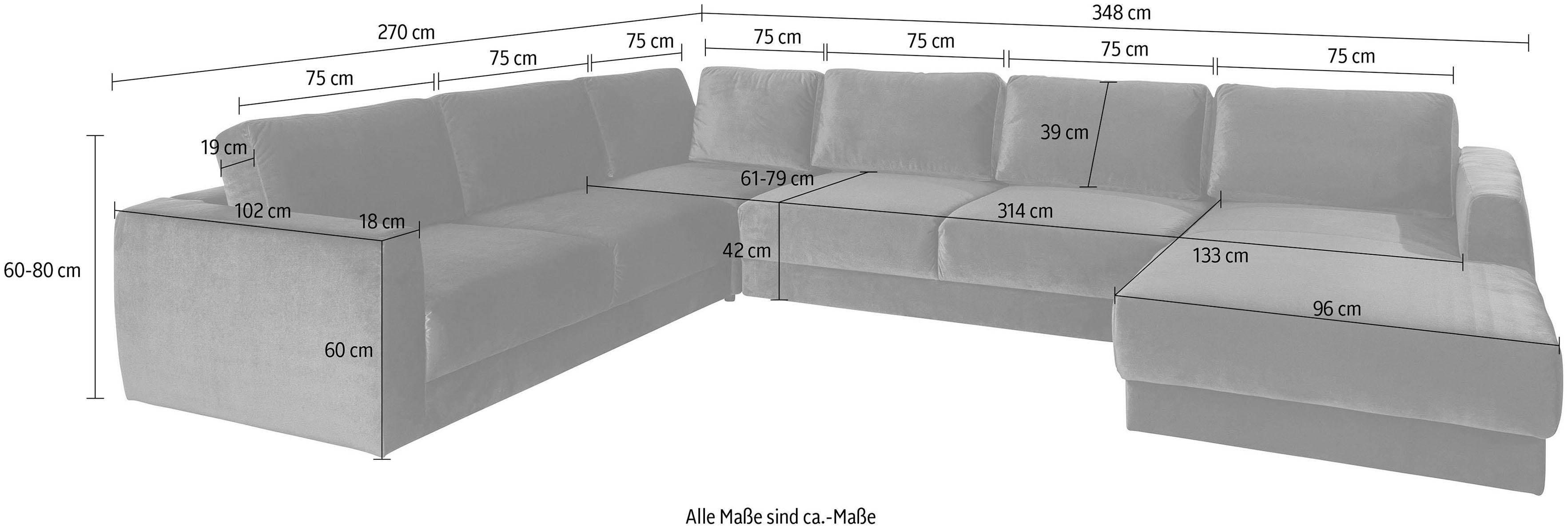 andas Zithoek Hobro U-vorm in 3 stofkwaliteiten in vele kleuren, design by morten georgsen