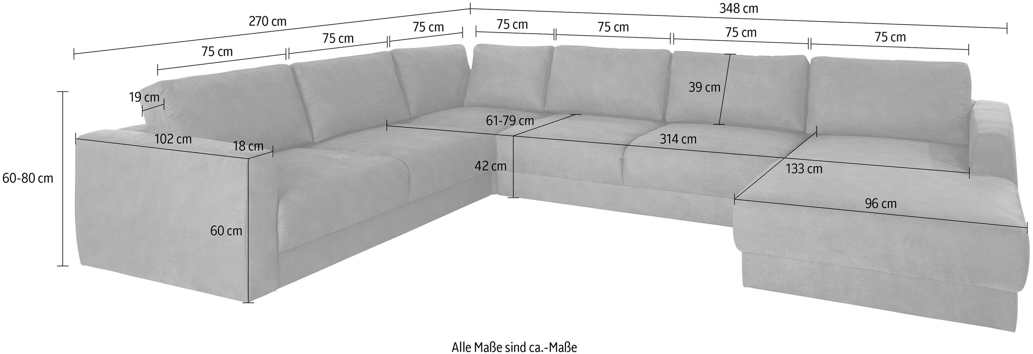 andas Zithoek Hobro U-vorm in 3 stofkwaliteiten in vele kleuren, design by morten georgsen