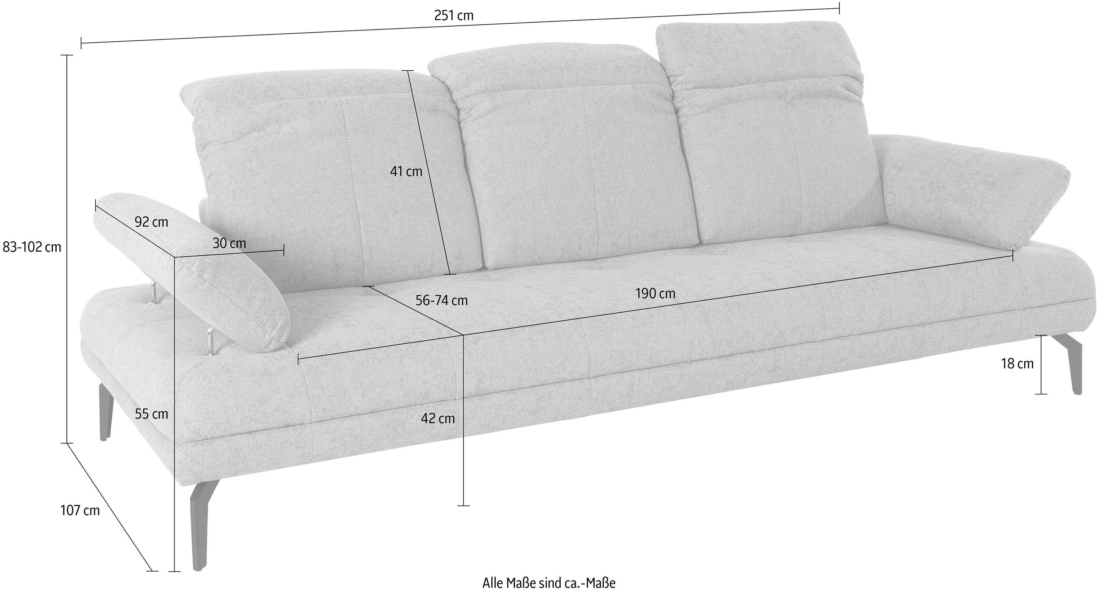 andas 3-zitsbank Stenlille Multifunctionele sofa, comfortabel incl. verstelbare zitdiepte, hoofdbord en armleuning