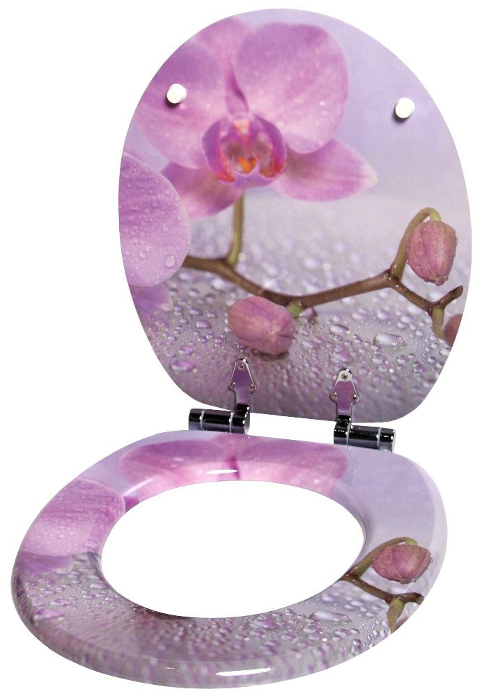 Sanilo Set badkameraccessoires Blooming bestaand uit toiletzitting, badmat en wastafelplug (complete set, 3-delig)