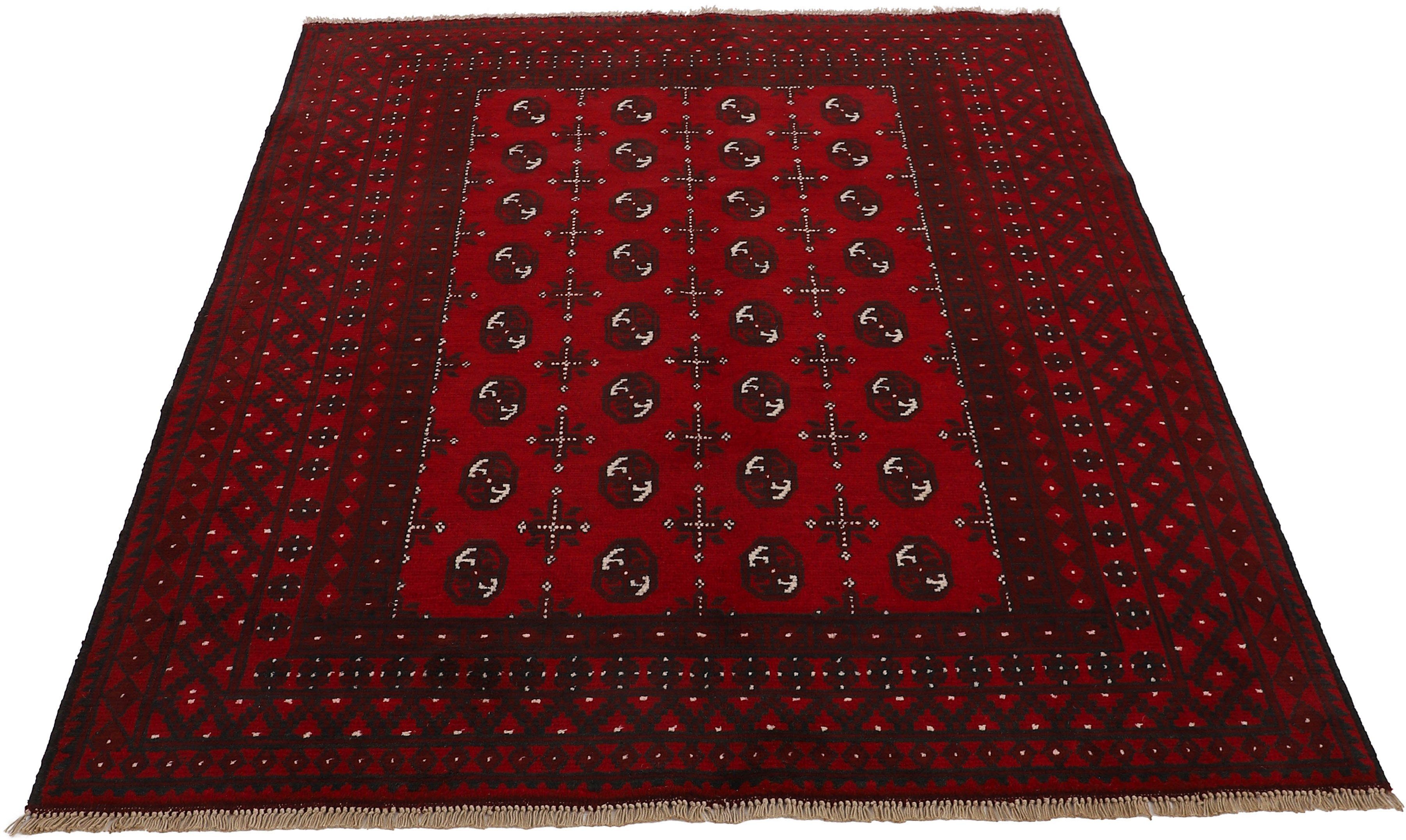 Woven Arts Oosters tapijt Afghan Akhche Bokhara zuiver scheerwol voor een warm omgevingsklimaat,...