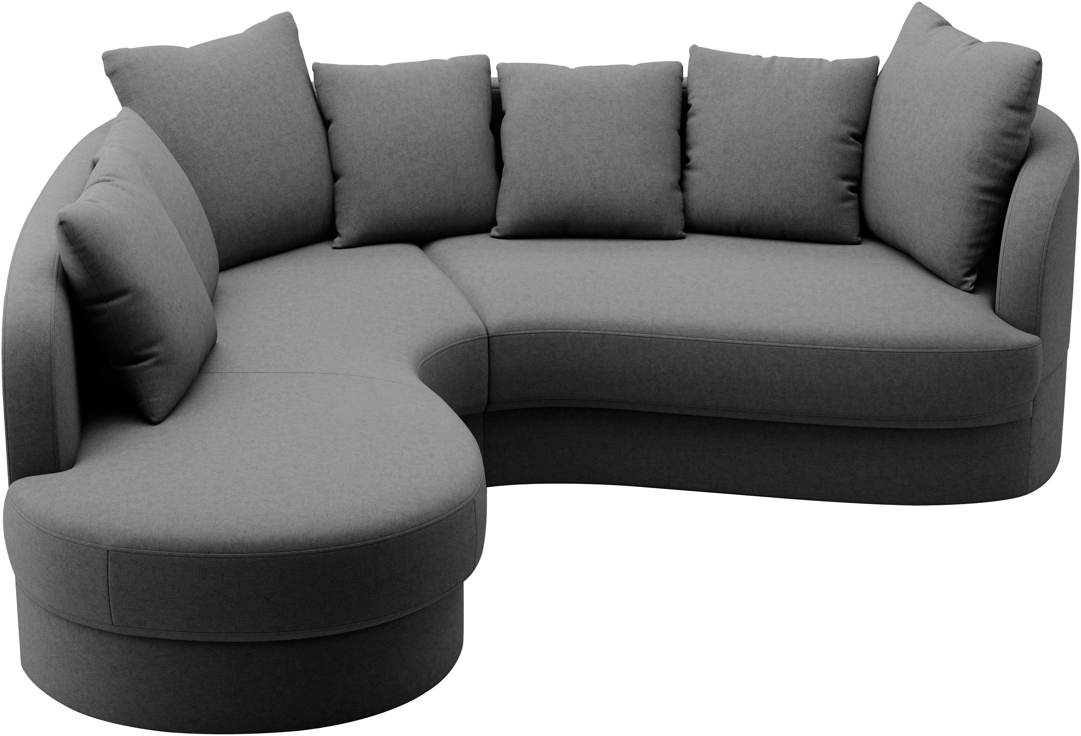 sit&more Hoekbank Samba L-vorm moderne organische vorm, inclusief 7 losse rugkussens