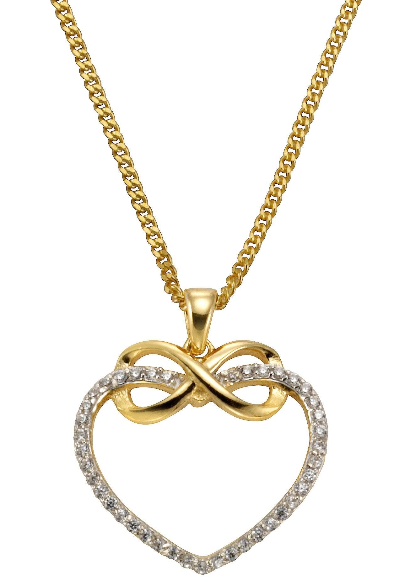 NU 21% KORTING: Firetti ketting met hanger Hart met Infinity-eeuwige band met zirkoontjes, liefde, r