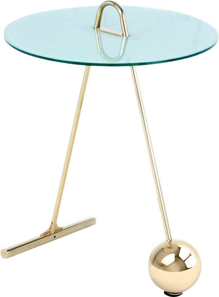 Kayoom Bijzettafel Pendulum 525, met ronde tafelblad Marmerlook, frame in pendule design, praktisch draagbaar (1 stuk) bijzettafels zilver(kleur)