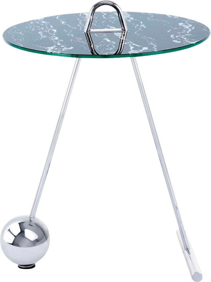 Kayoom Bijzettafel Pendulum 525, met ronde tafelblad Marmerlook, frame in pendule design, praktisch draagbaar (1 stuk)