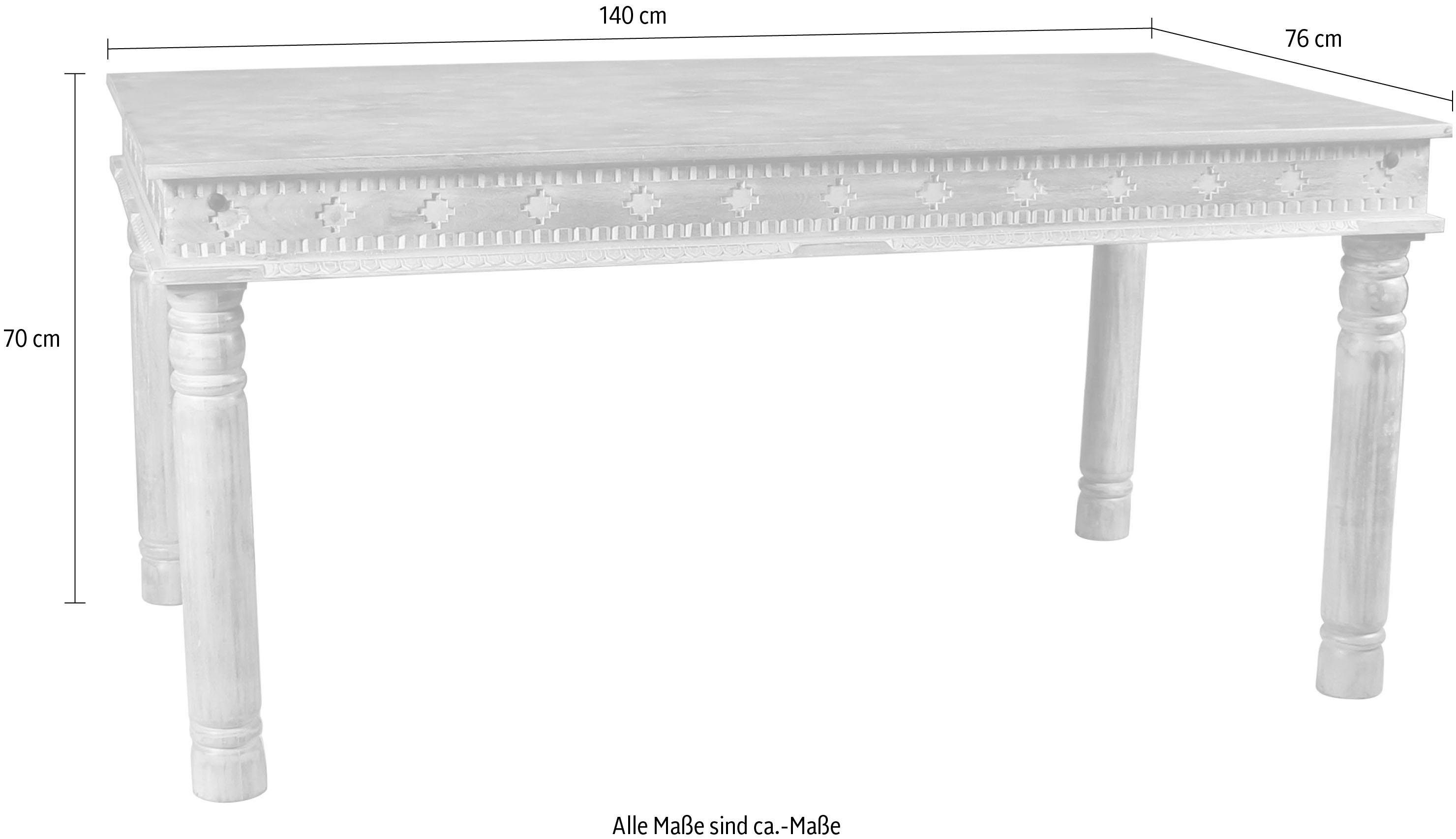 SIT Eettafel Lakadee met gedetailleerd houtsnijwerk