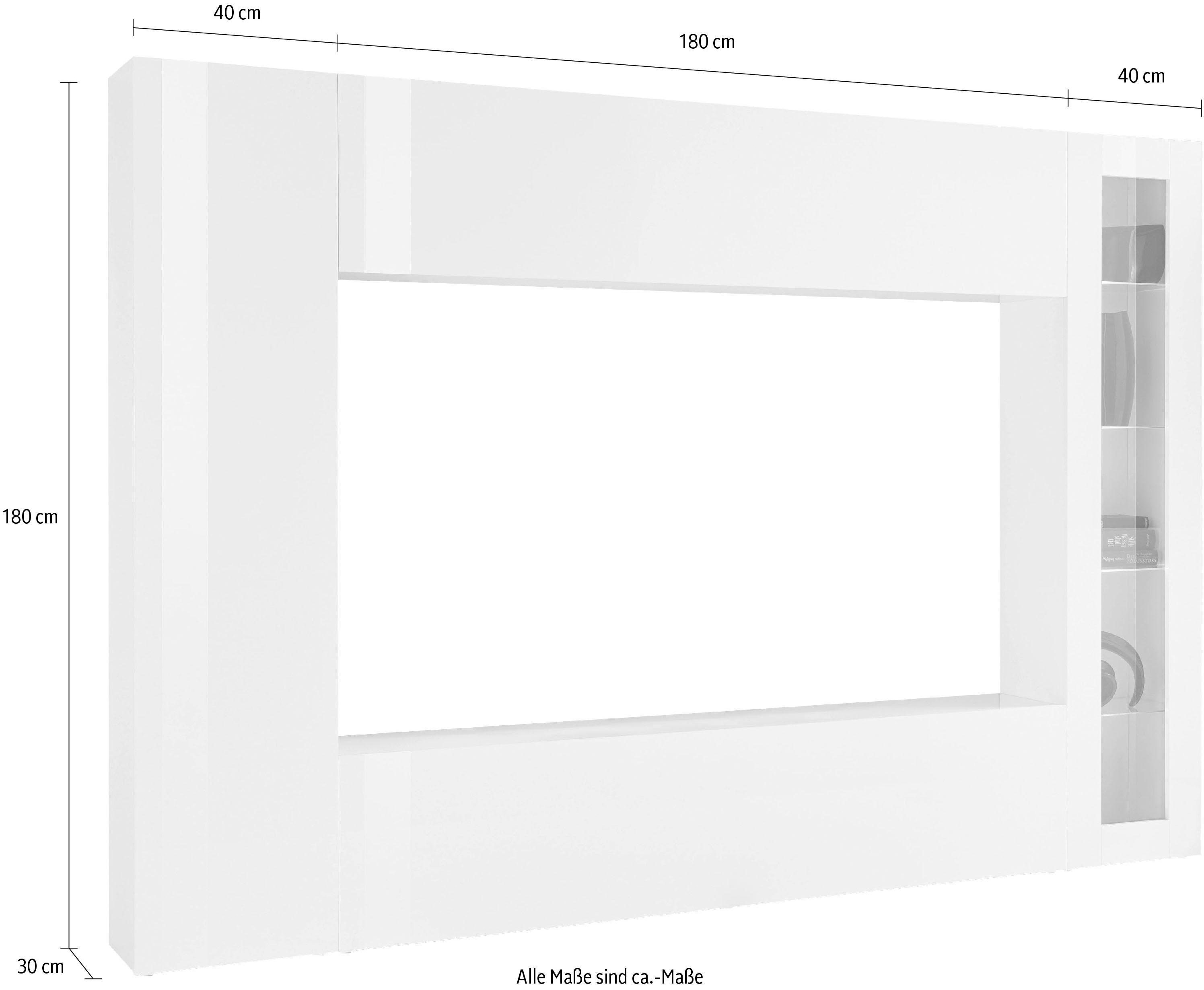 INOSIGN Wandmeubel Maruska Front/ romp hoogglans-wit (set, 4-delig)