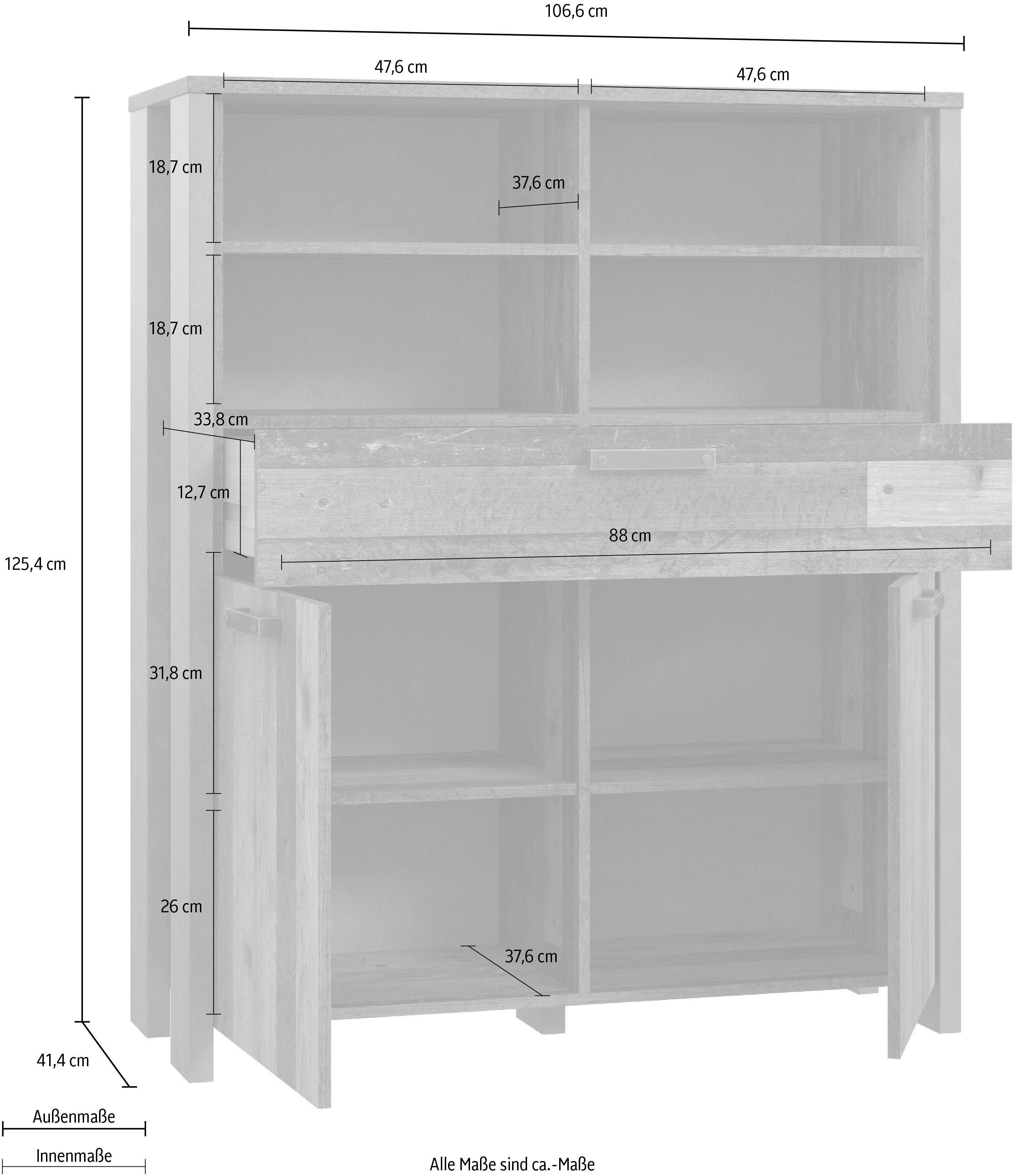FORTE Highboard Clif Breedte 106 cm