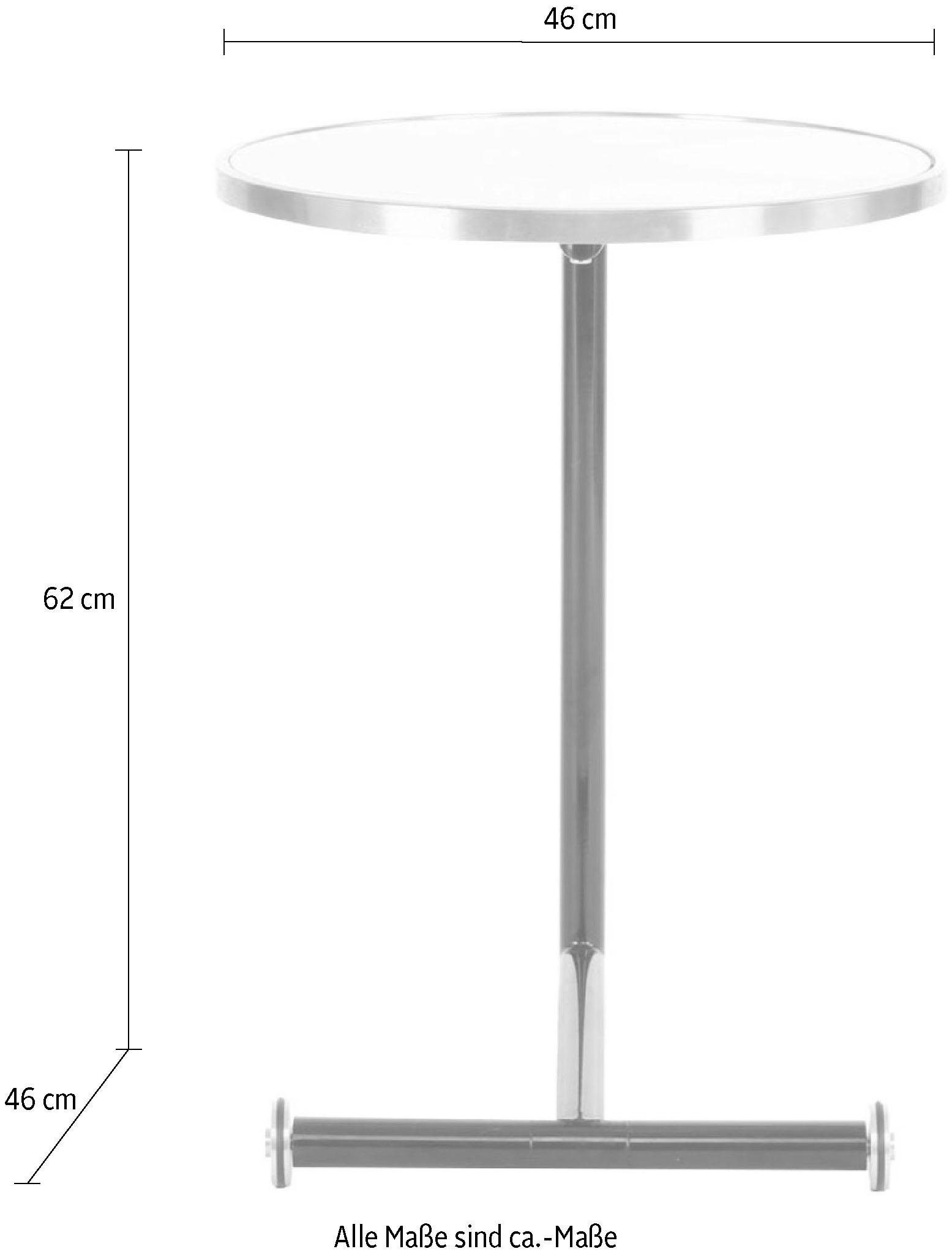 Kayoom Bijzettafel Servant 210, bijzettafel voor de bank, glamoureus, edel ontwerp Gemakkelijk te verplaatsen dankzij de wielen, rond tafelblad, C-vormig (1 stuk)