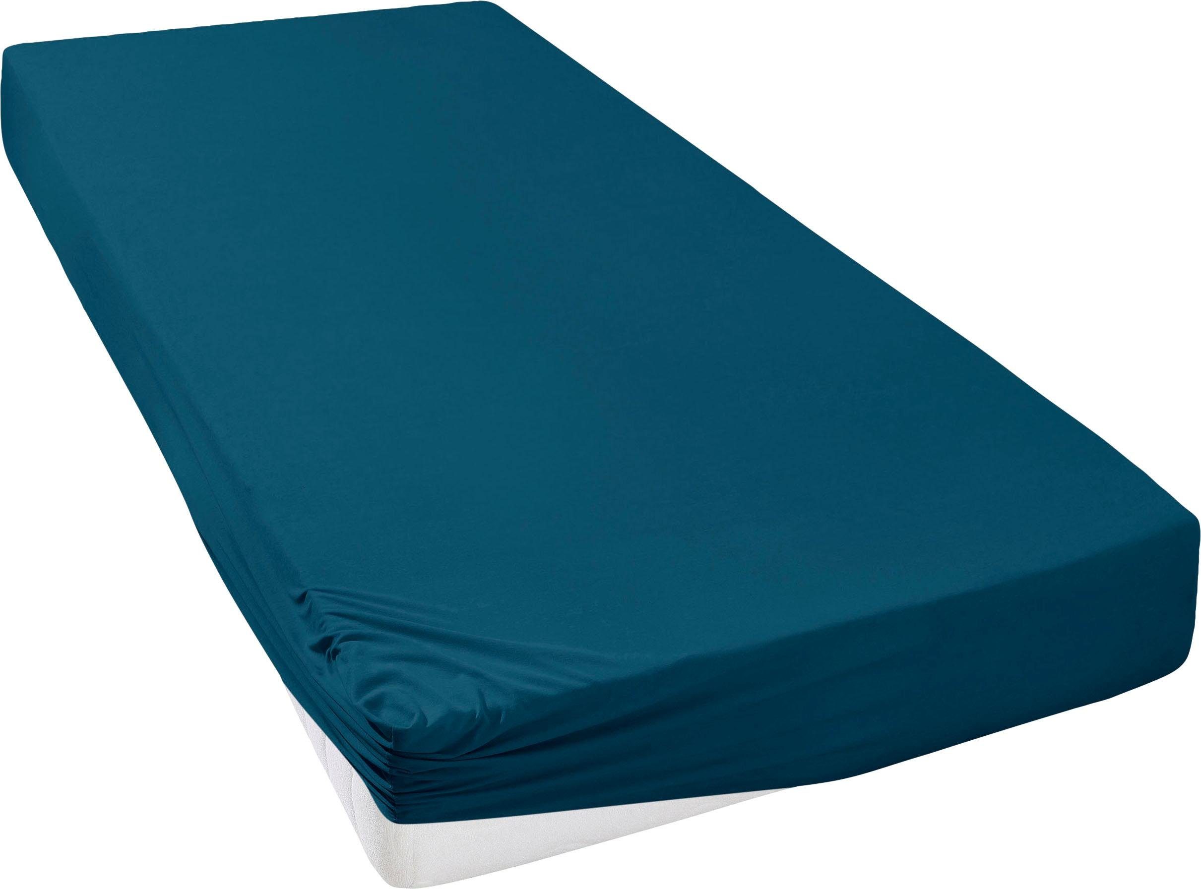 Leonique Hoeslaken Malia in afm. 90x200, 140x200 of 180x200 cm van katoen, voor matrassen tot 30 cm hoogte, laken, hoeslaken (1 stuk)