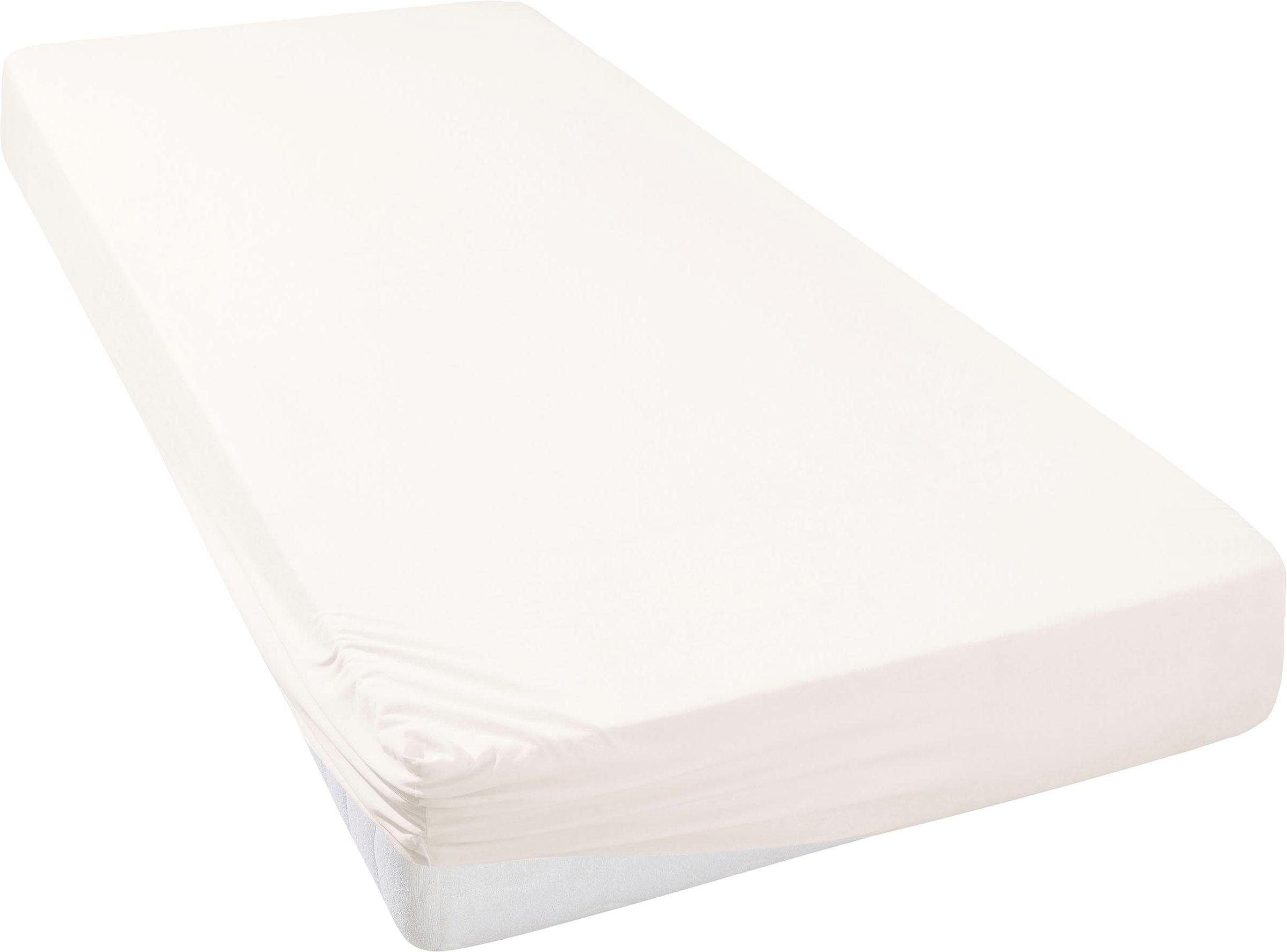 Leonique Hoeslaken Malia in afm. 90x200, 140x200 of 180x200 cm van katoen, voor matrassen tot 30 cm hoogte, laken, hoeslaken (1 stuk)