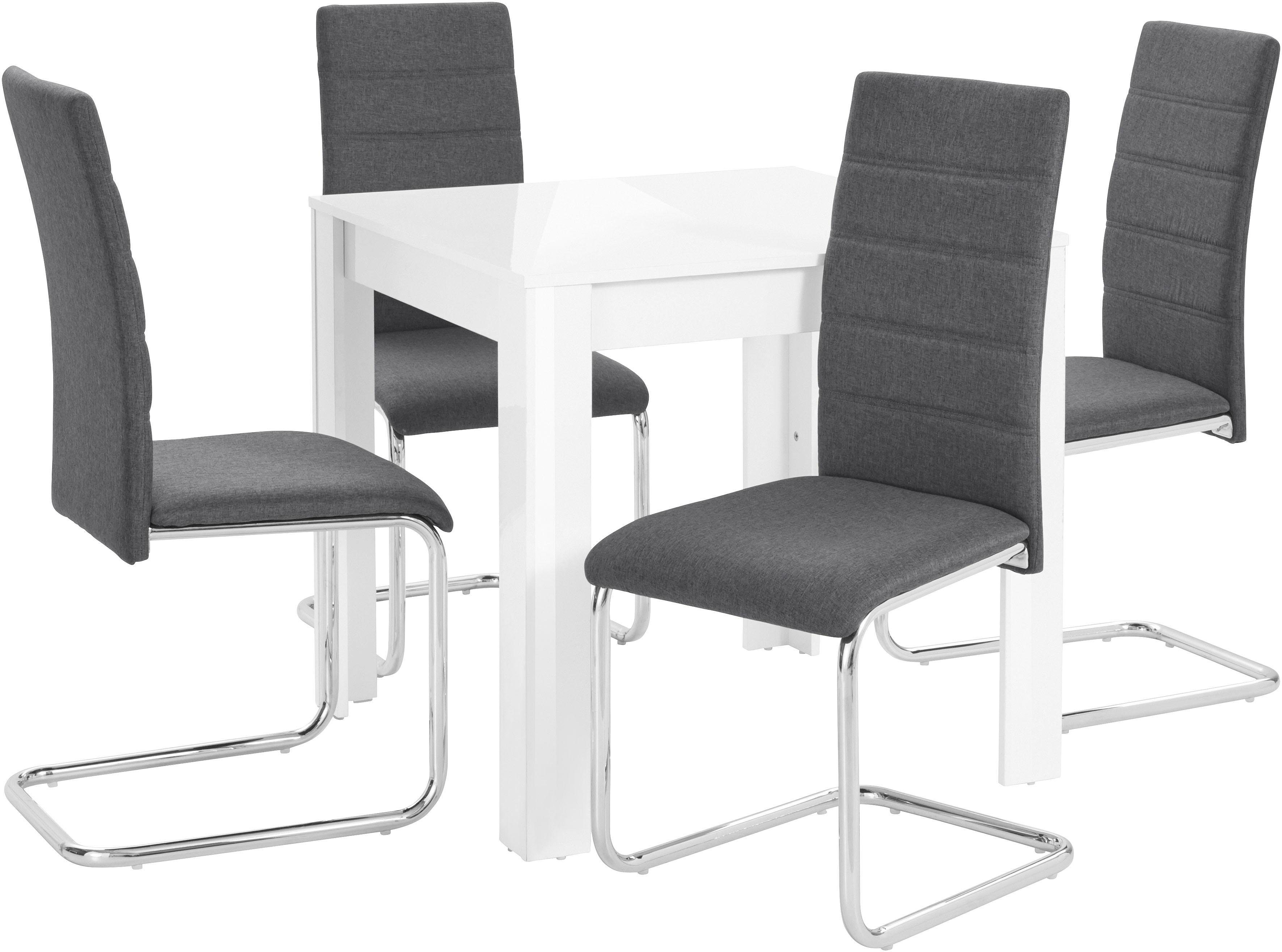 INOSIGN Eethoek DORIS - Eettafel Lynn + sledestoel Doris (set)