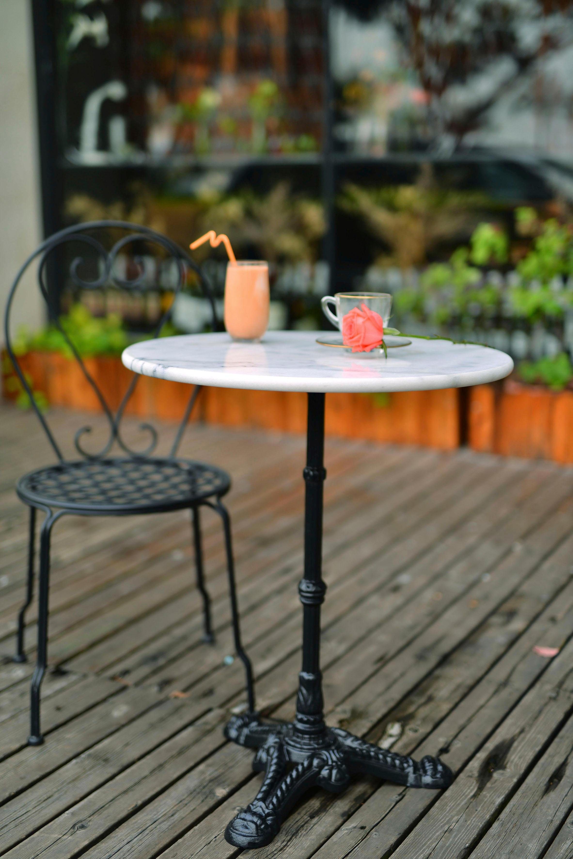 garage punt zien SIT Bistrotafel met marmeren blad en leuke ijzeren voet in de online winkel  | OTTO
