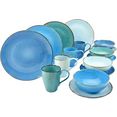 creatable combi-servies nature collection aqua trendy blauwe tinten (set) blauw