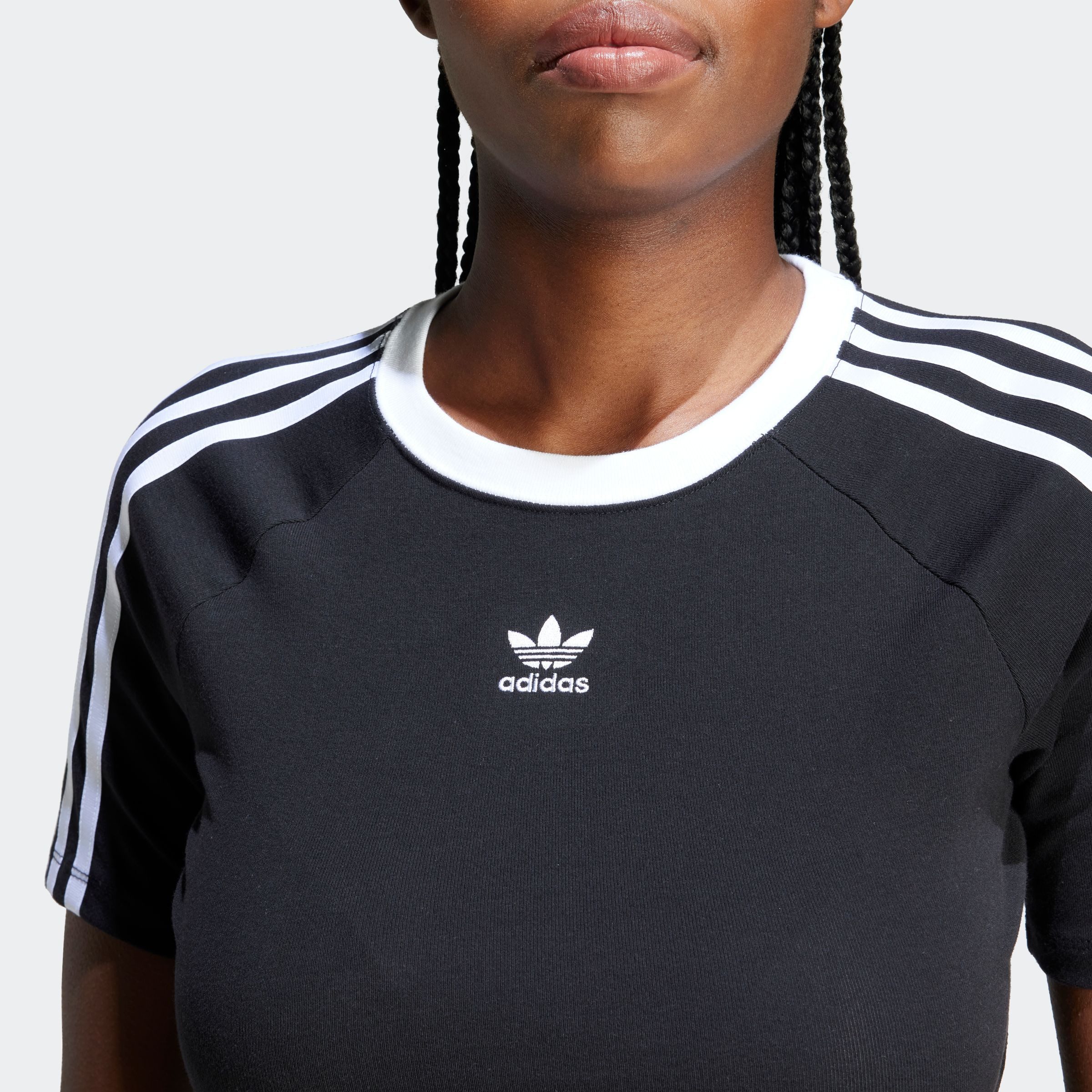 adidas Originals T-shirt 3 S BABY TEE Cropped drie-strepen shirt