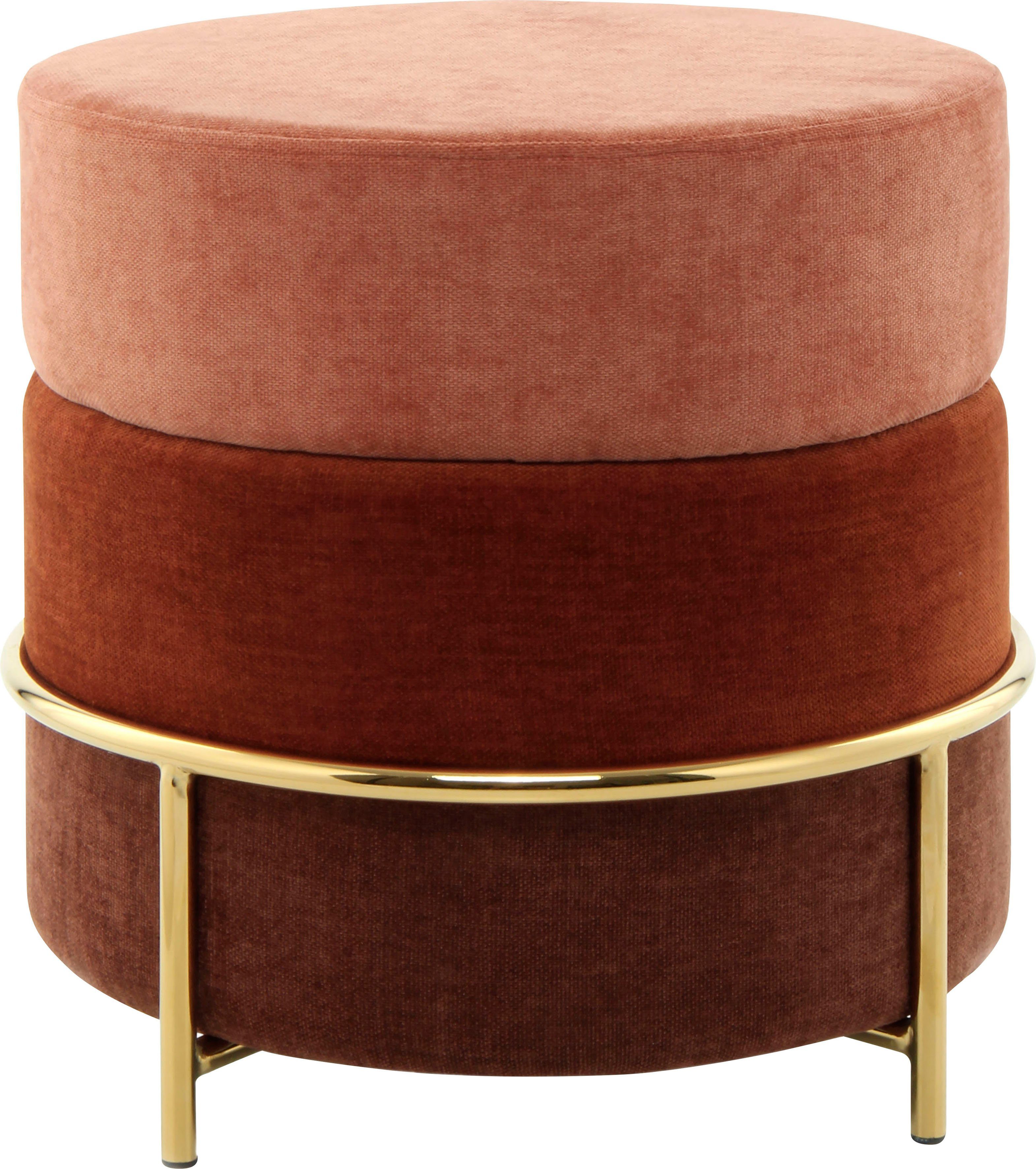 Kayoom ZitHocker Matilda 225, comfortabele ronde vorm, gezellige design-hocker (1 stuk)