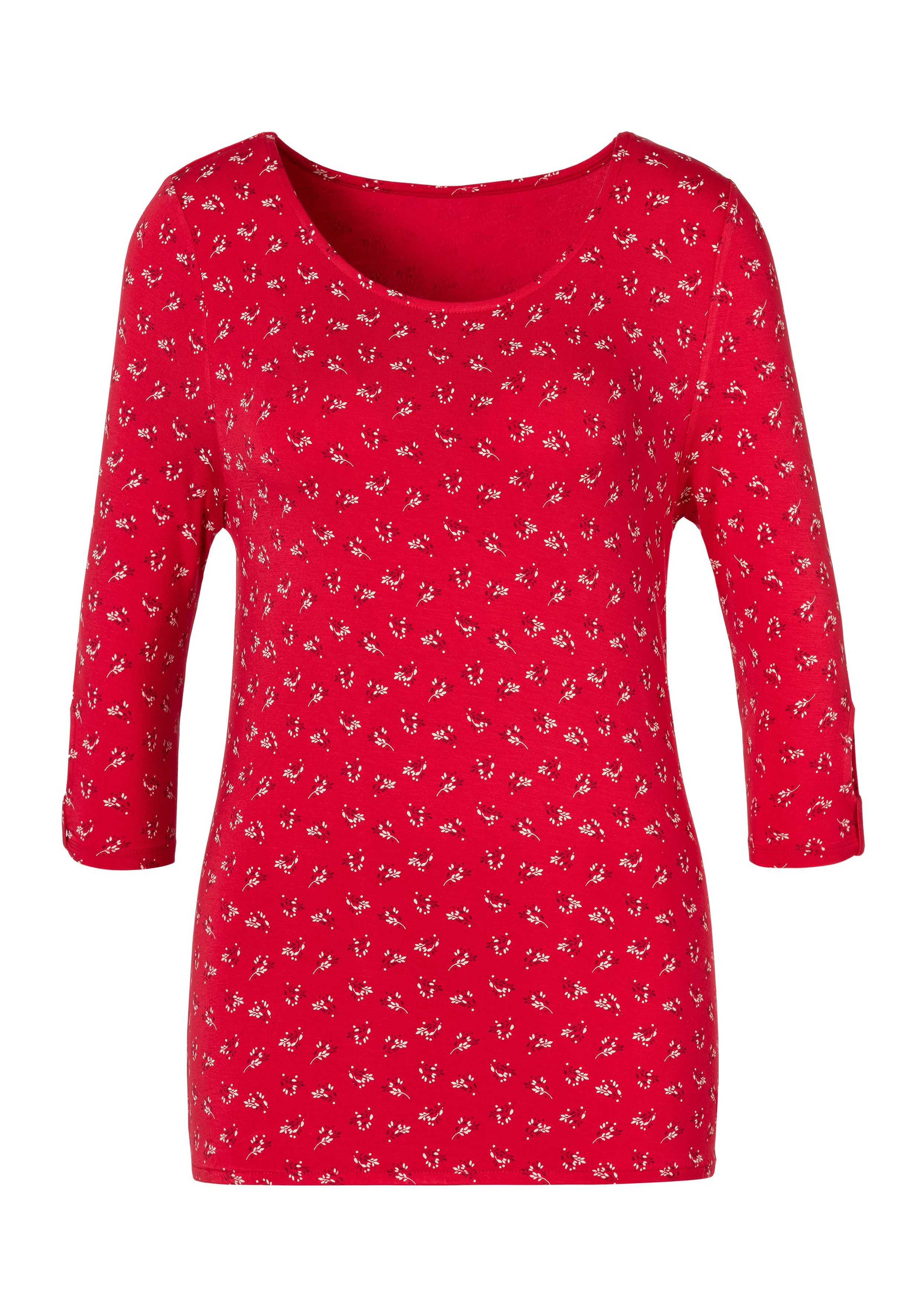 Lascana Shirt met 3/4 mouwen Met kleine cut-out onder aan de mouwen (Set van 2)
