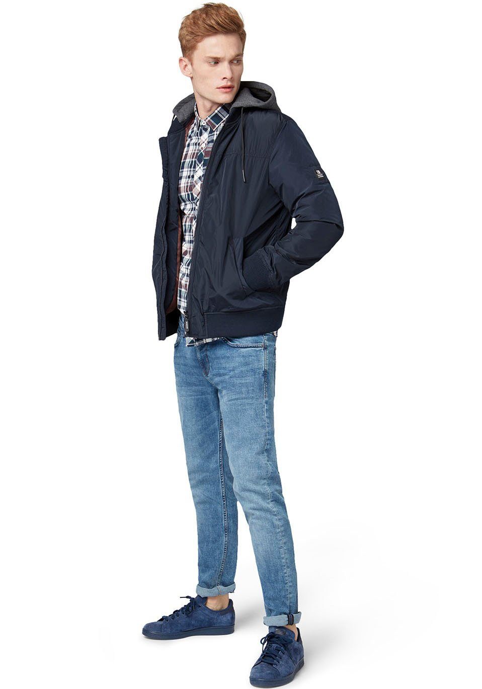 Tom Tailor Denim 5-pocket jeans PIERS met geruit patroon