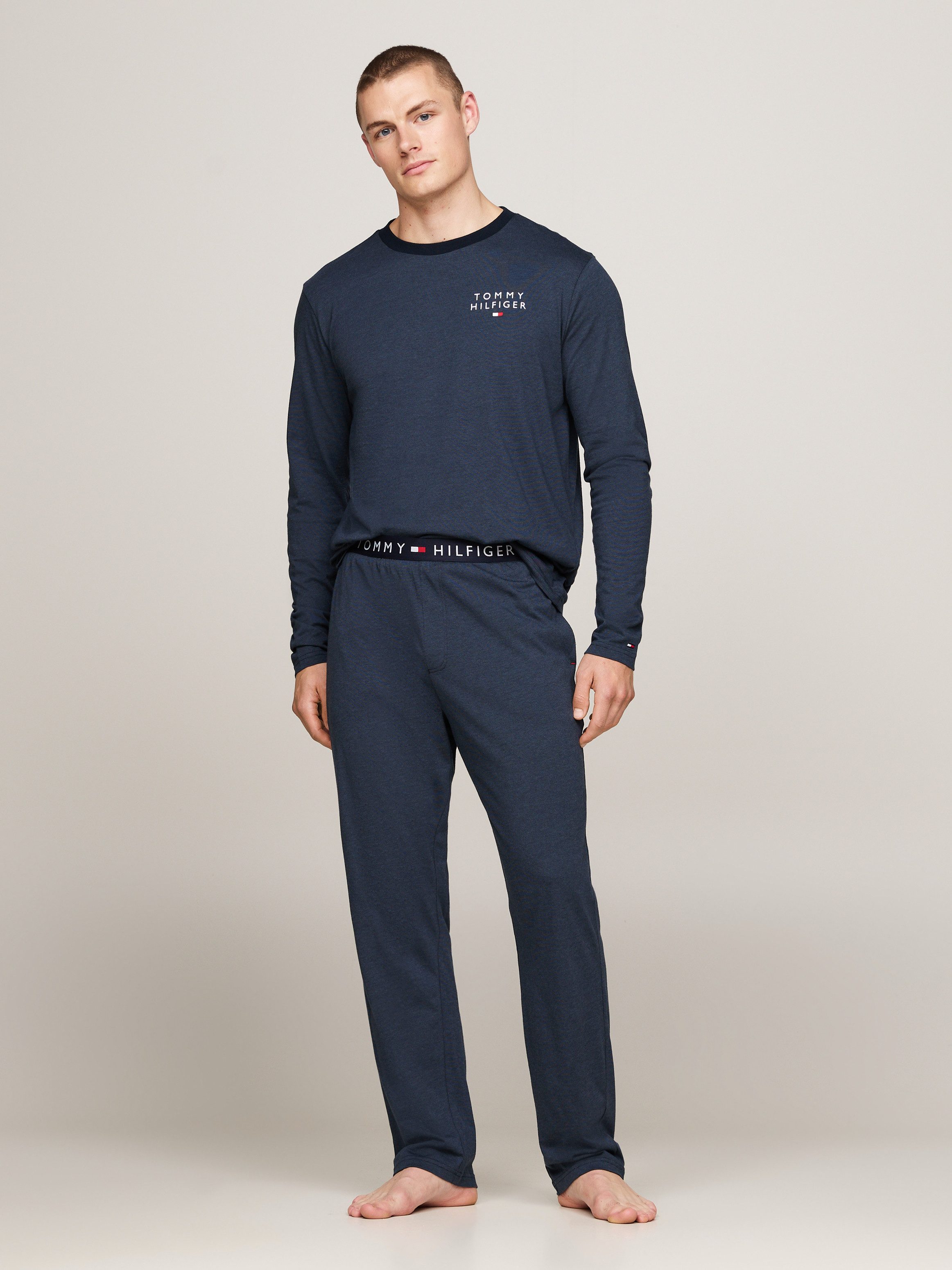 Tommy Hilfiger Underwear Pyjama LS JERSEY PJ SET MINI STRIPE (set 2-delig)