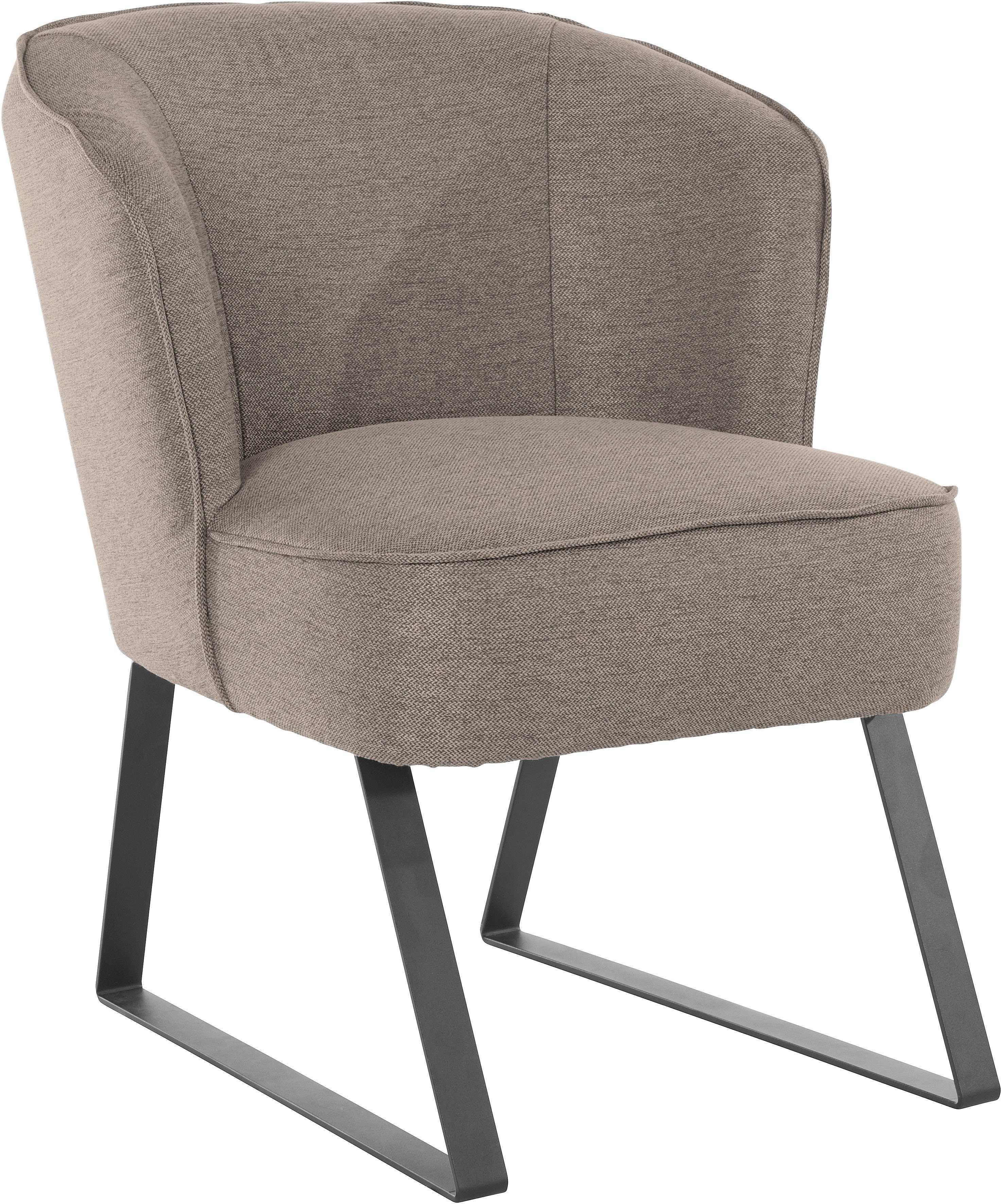 exxpo - sofa fashion Fauteuil Americano, loungestoel met bies en metalen poten, verschillende typen bekleding, 1 stuk