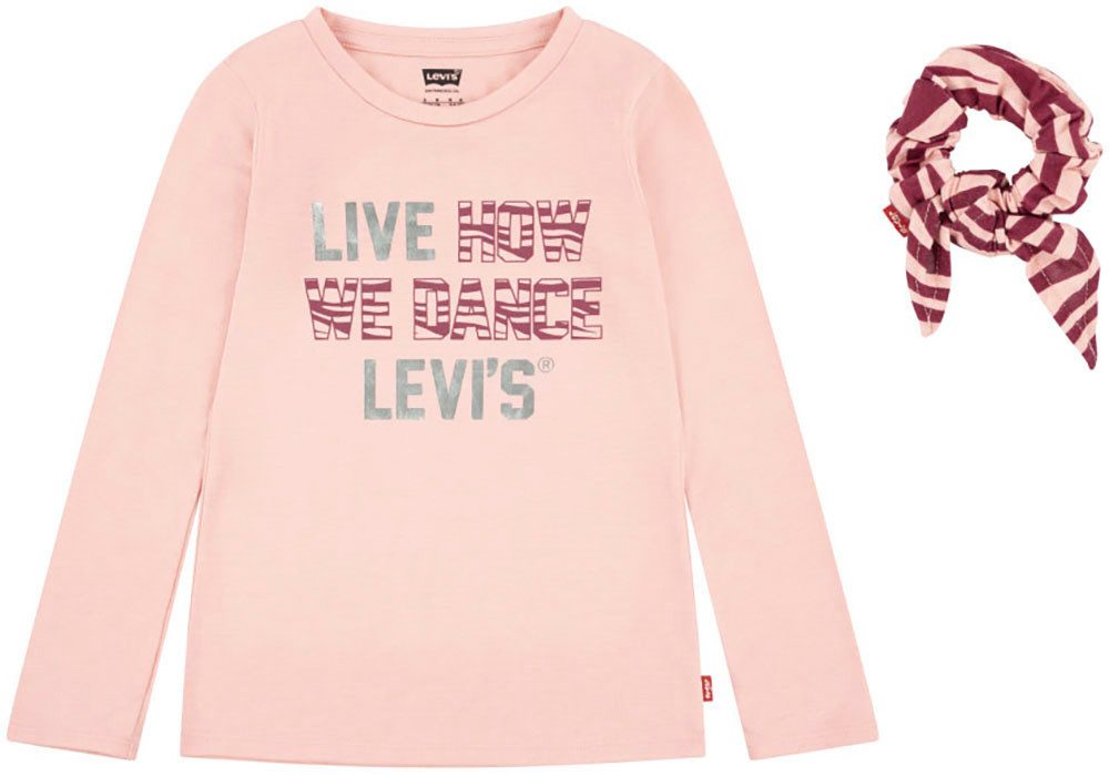 Levi's Kidswear Shirt met lange mouwen LVG LS ZEBRA TEE WITH SCRUNCHI (set, 2-delig)