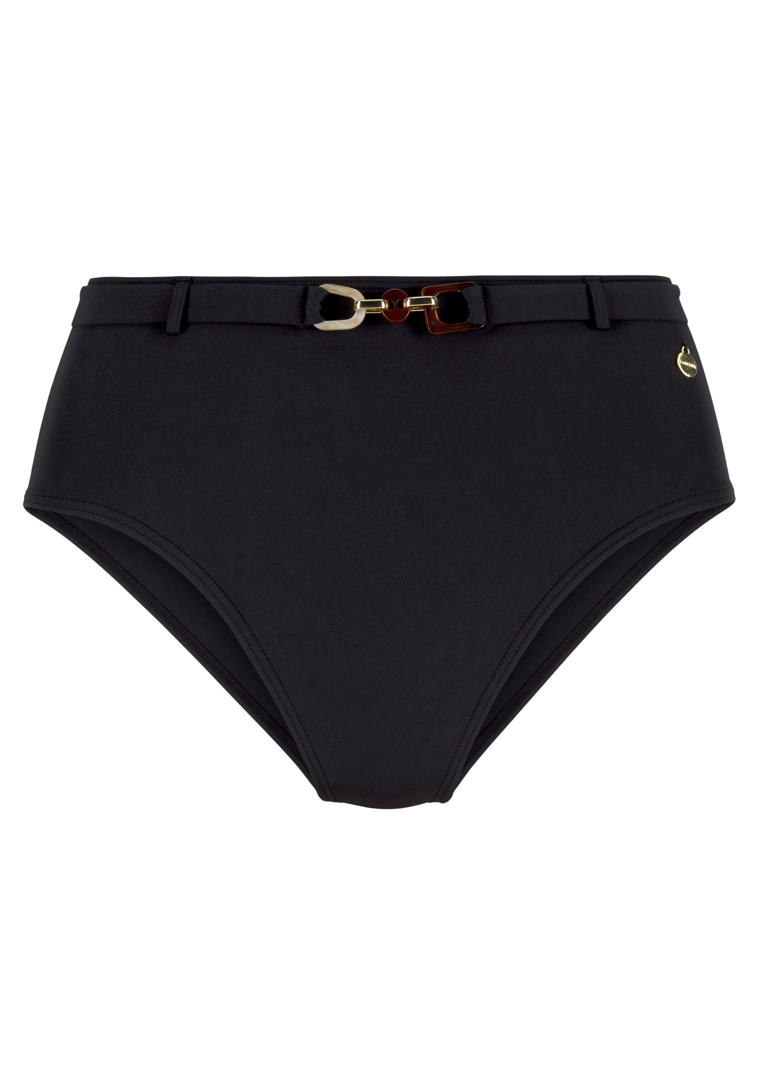 Lascana Highwaist-bikinibroekje Yves met nobele siersaccessoires