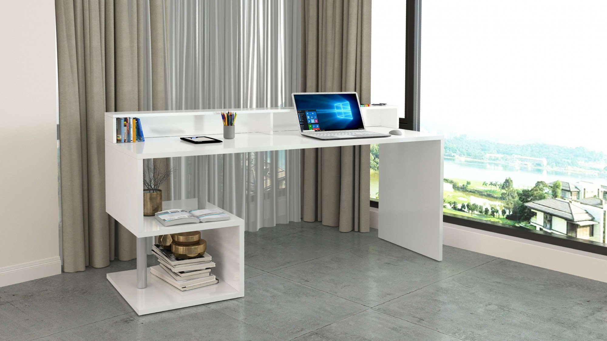 INOSIGN Bureau Essence, modern ontwerp in verschillende breedtes, met en zonder monitorsteun, gemaakt in italië