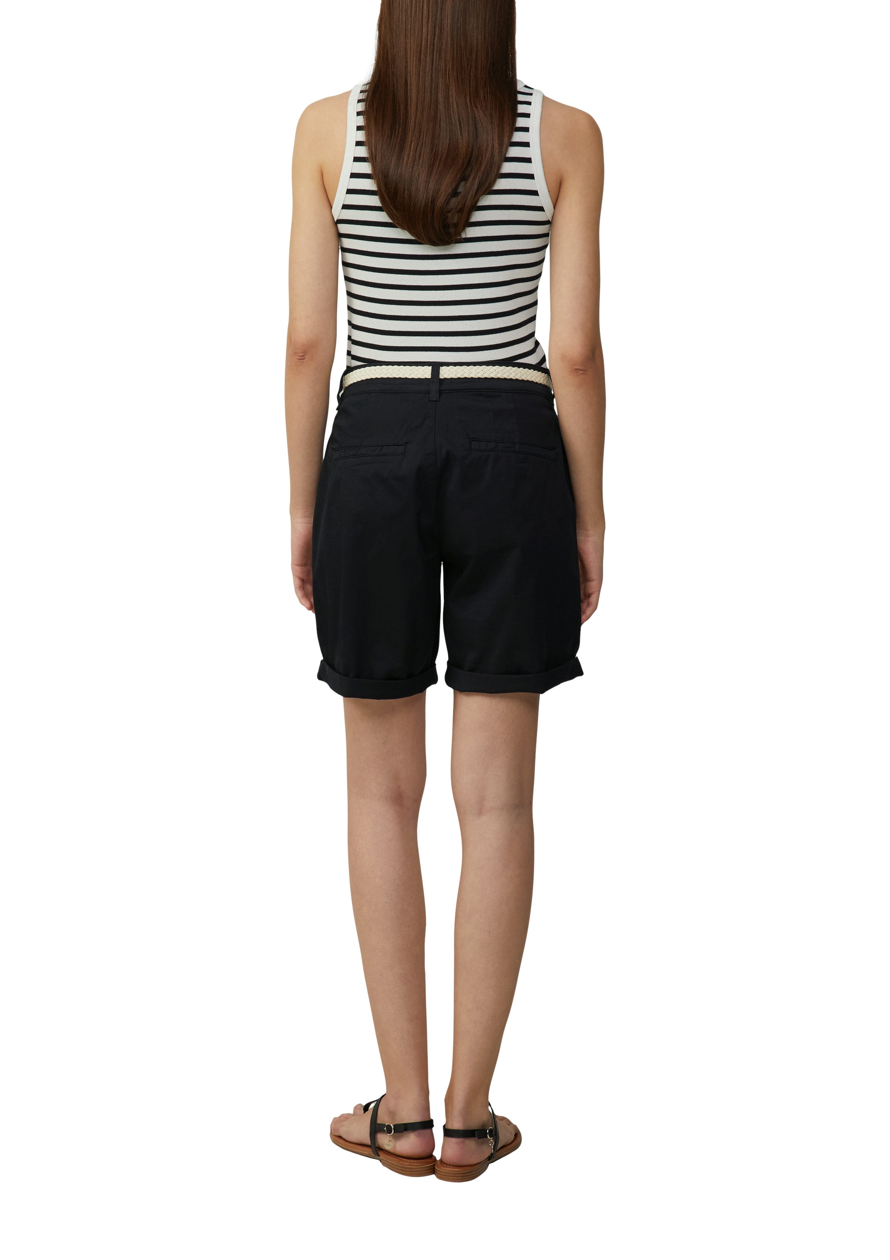 s.Oliver Chino-short met gevlochten riem