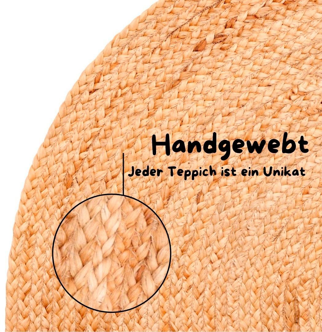 my home Vloerkleed Bjarka gemêleerd, 100% jute, handgeweven, ook rechthoekig verkrijgbaar