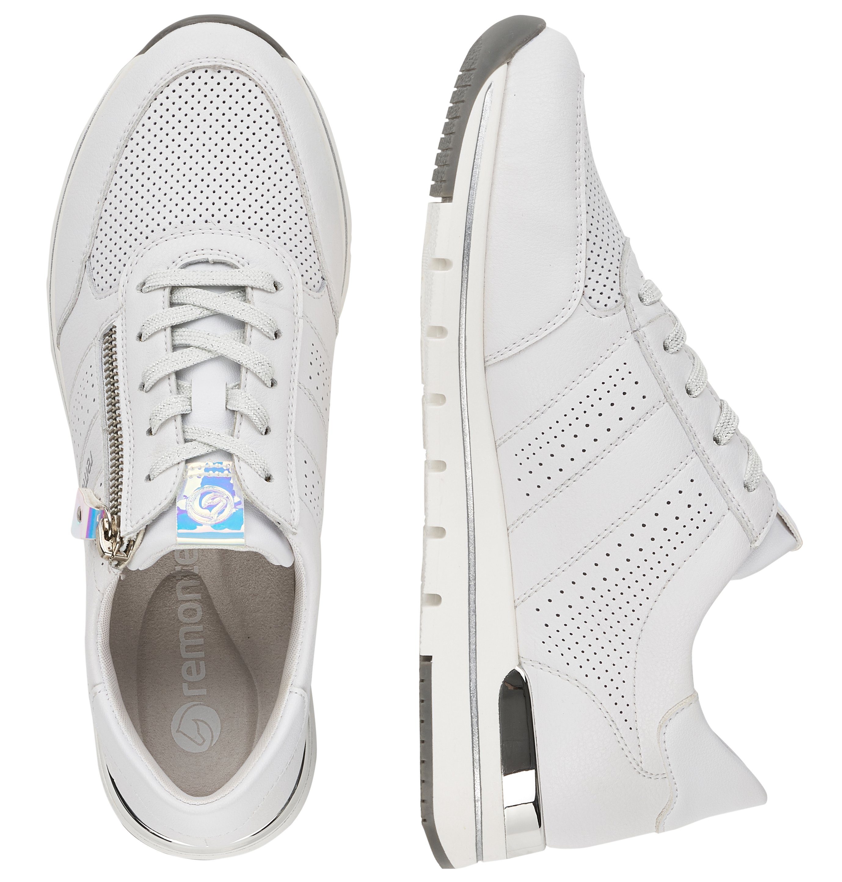 Remonte Sneakers met sleehak met zijrits, vrijetijdsschoen, lage schoen, veterschoen