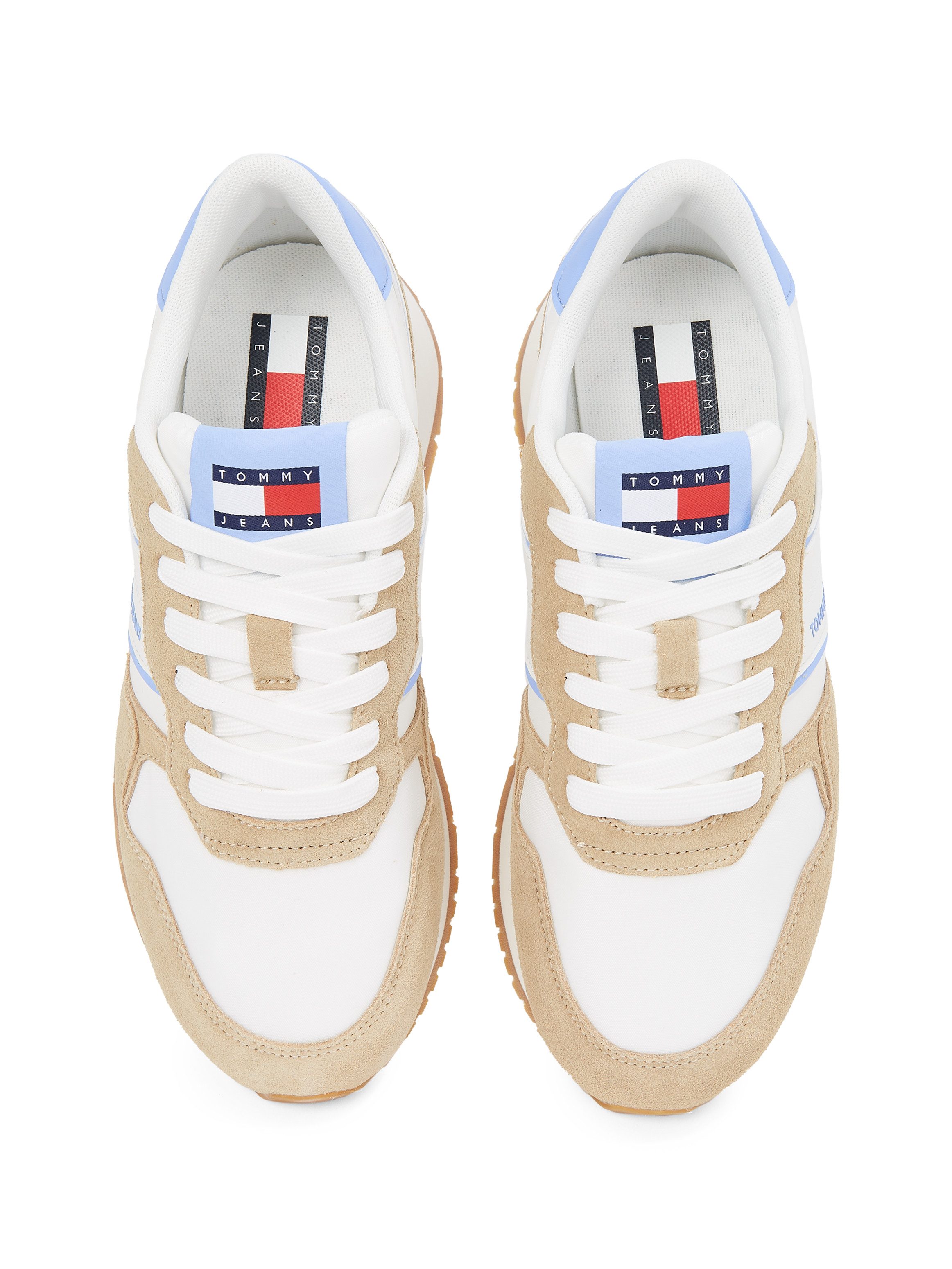 TOMMY JEANS Plateausneakers TJW EVA RUNNER LIGHT vrijetijdsschoen, lage schoen, veterschoen met contrastafwerkingen