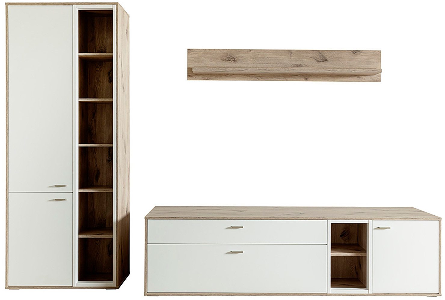 MCA furniture Wandmeubel SANTERNO Woonkamer set (3-delig), deuren & lades gedempt, breedte 292 cm (complete set, 3-delig)