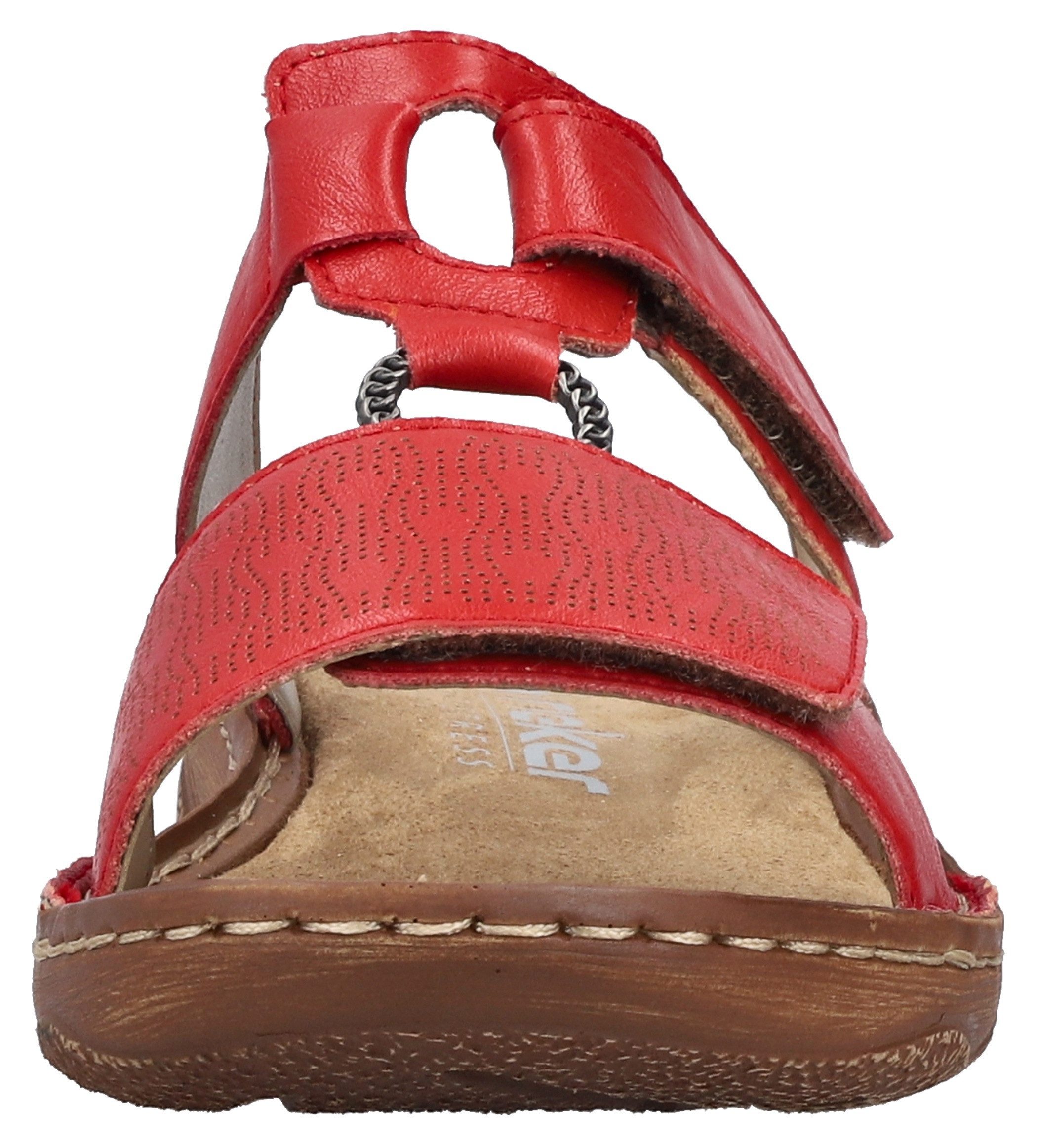 Rieker Slippers Zomerschoen, slippers, vakantieschoen, klittenbandschoen met perforatie