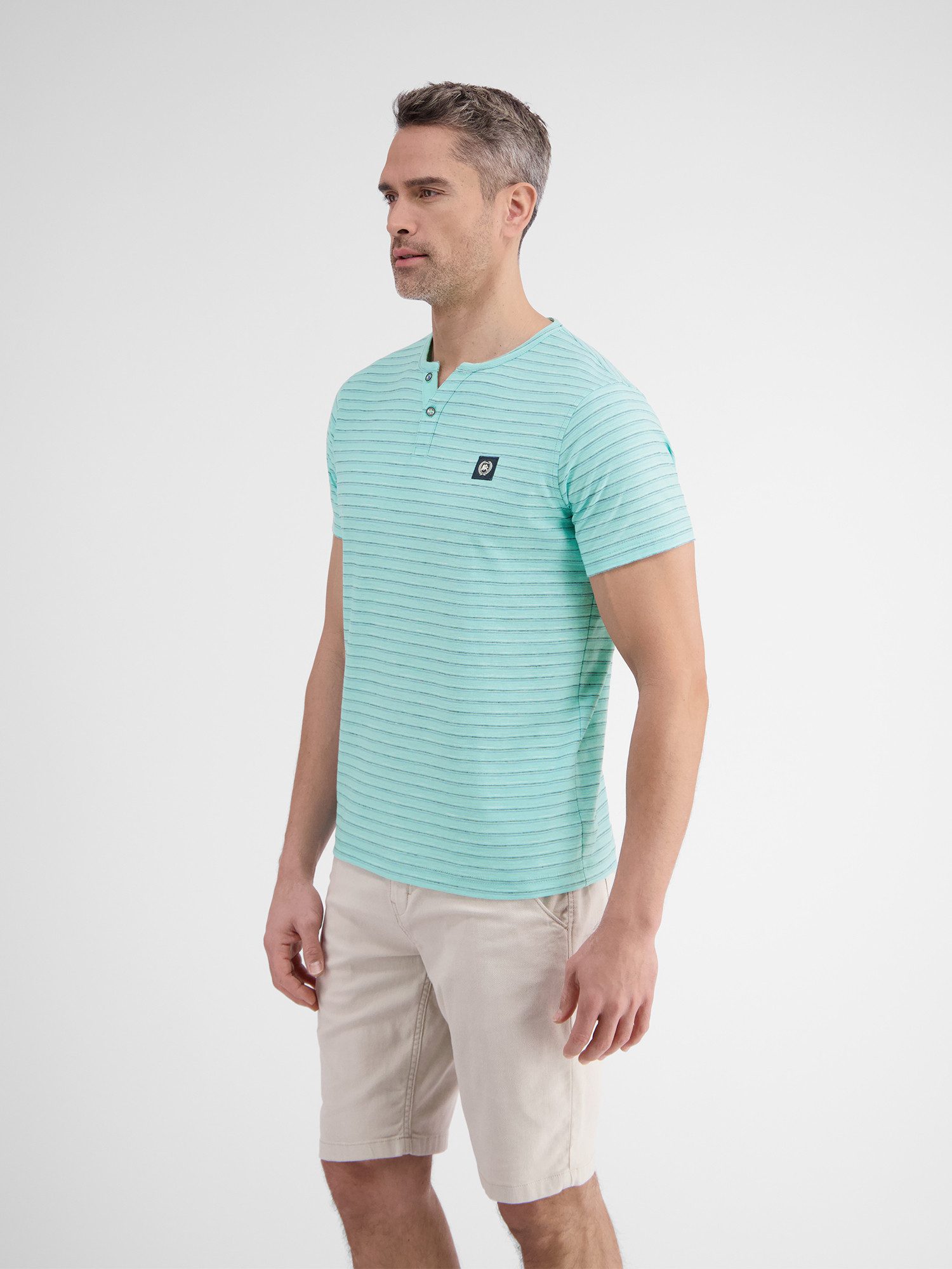 Lerros Henleyshirt LERROS heren serafino-shirt, gestreept