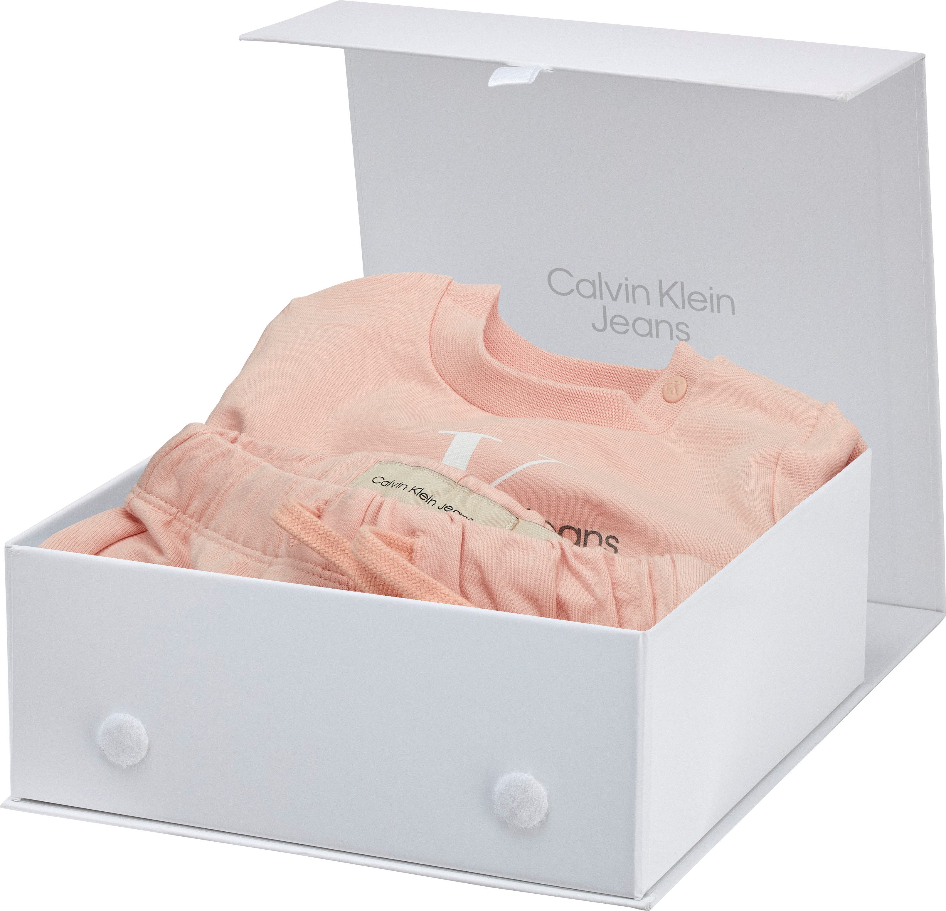 Calvin Klein Shirt broek MONOGRAM CN SWEATSHIRT SET voor baby’s tot 2 jaar, cadeau set (set, 2-delig)