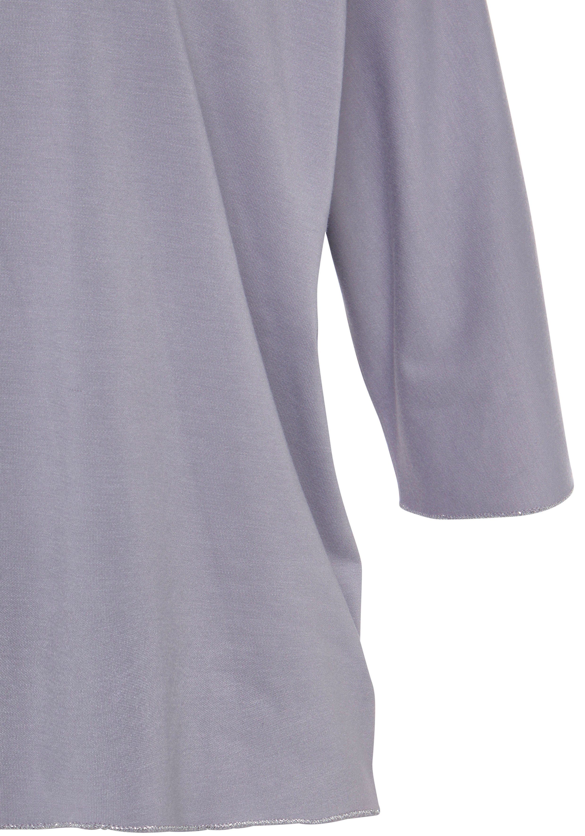 Lascana Shirt met ronde hals Met elegante glinsterafwerkingen in een gemakkelijk te onderhouden kwaliteit (1-delig)