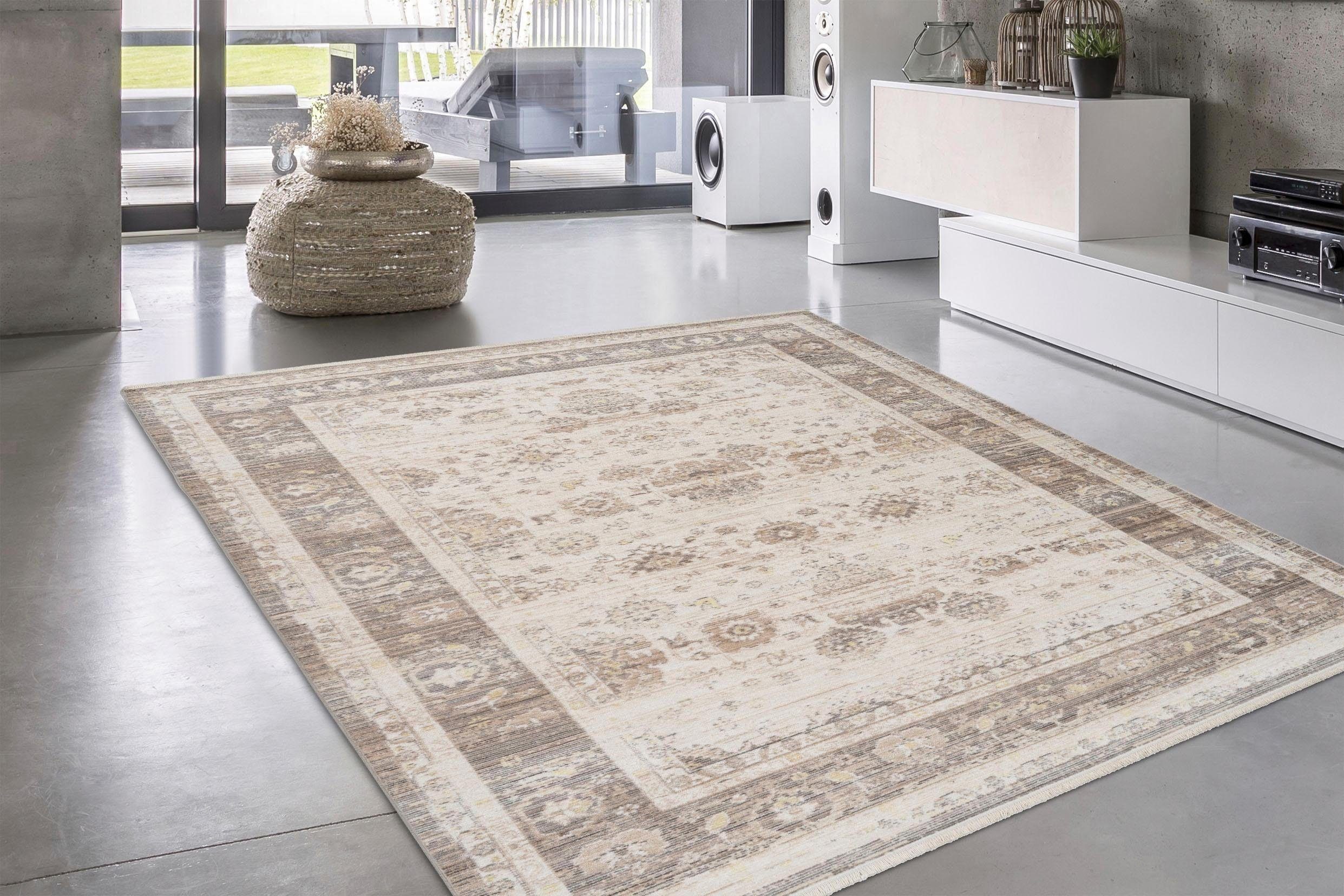 my home Vloerkleed MERLE Met franje, woonkamer