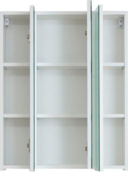 welltime Spiegelkast Mora Wandspiegel met 3 spiegelt deuren en 9 vakken - (B/D/H) 60/18/74 cm