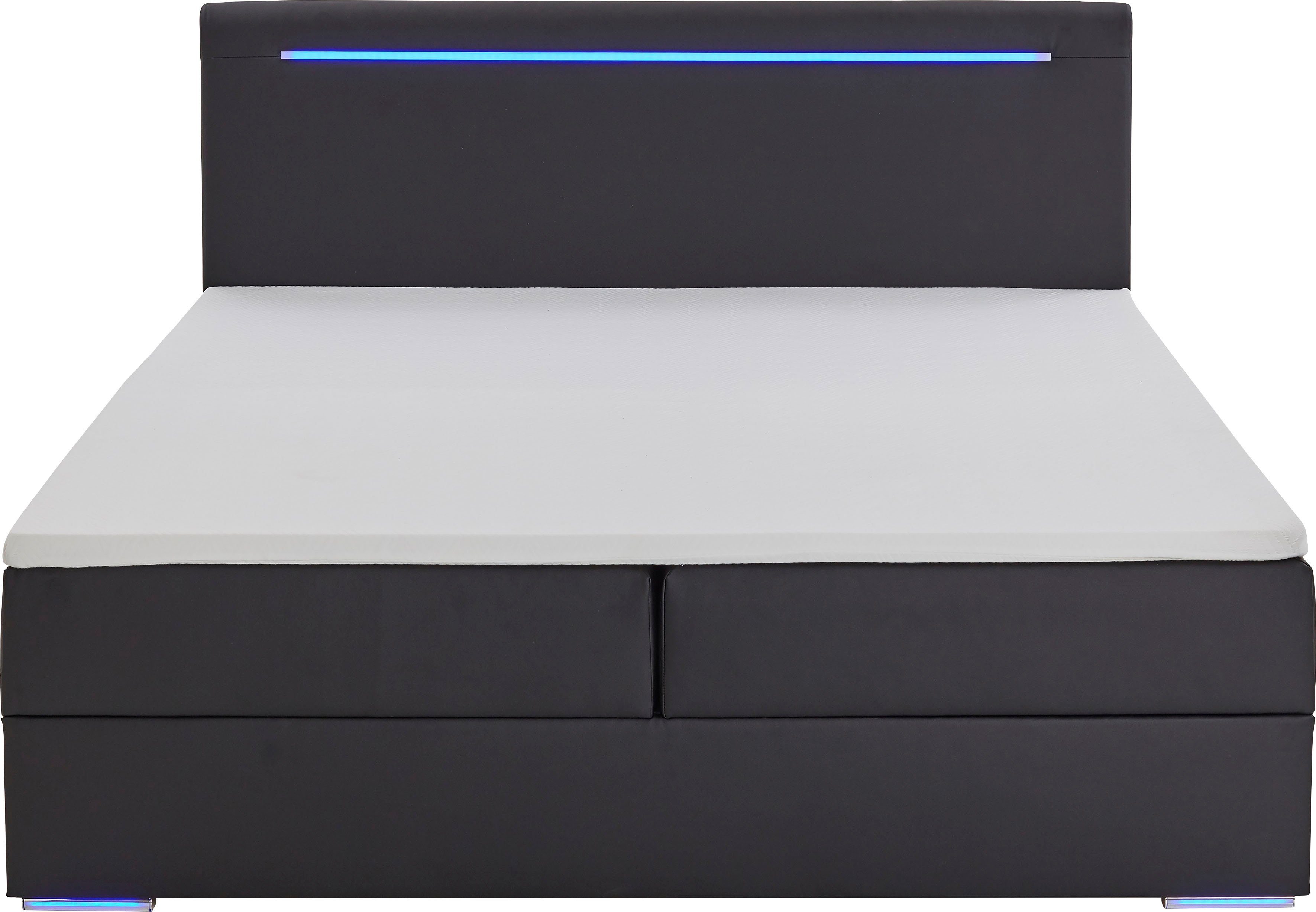 meise.möbel Boxspring Candela 2 inclusief ledverlichting in hoofdbord en poten, met bedkist en topmatras