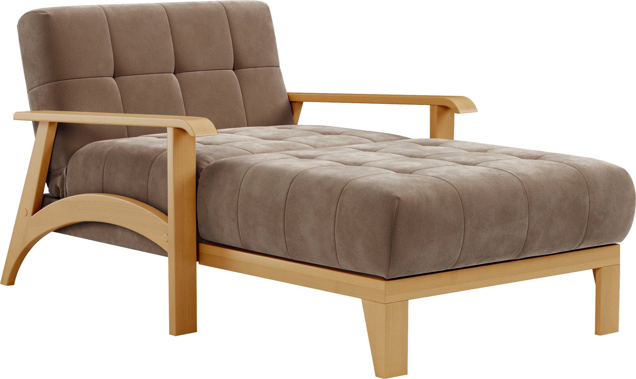 sit&more Récamier Billund Armleuningen van eikenkleurig beukenhout, verschillende bekledingen en kleuren