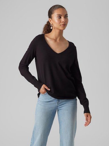 Vero Moda Trui met V-hals VMHAPPINESS LS V-NECK PULLOVER GA BOO