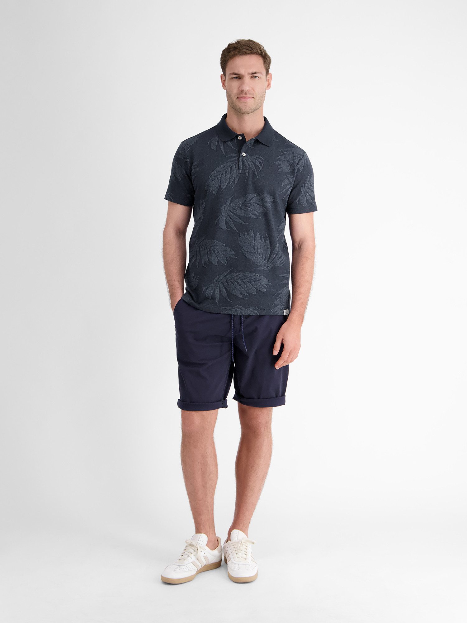 Lerros Poloshirt LERROS jacquard poloshirt voor heren