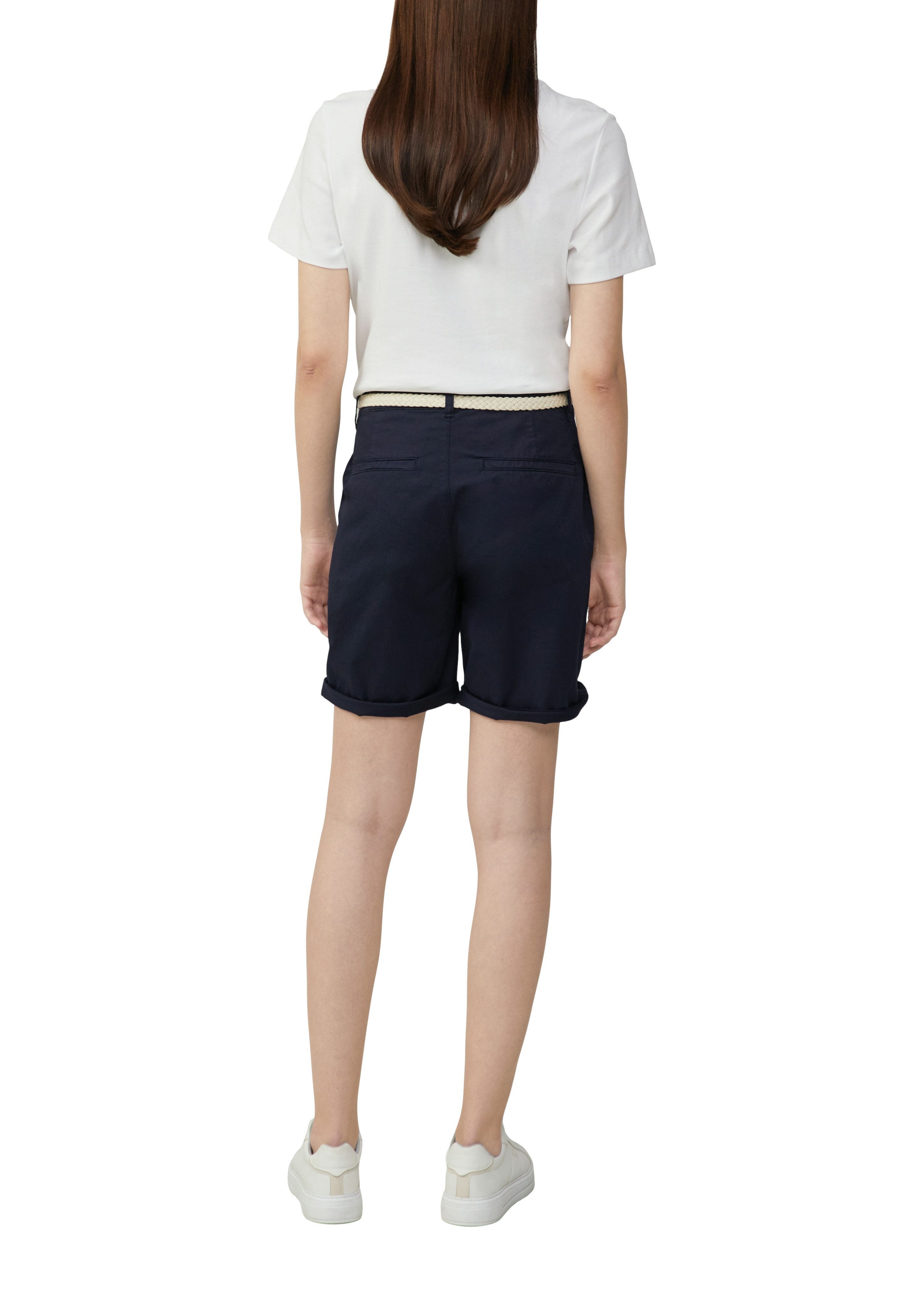 s.Oliver Chino-short Zomerbroek met gevlochten riem