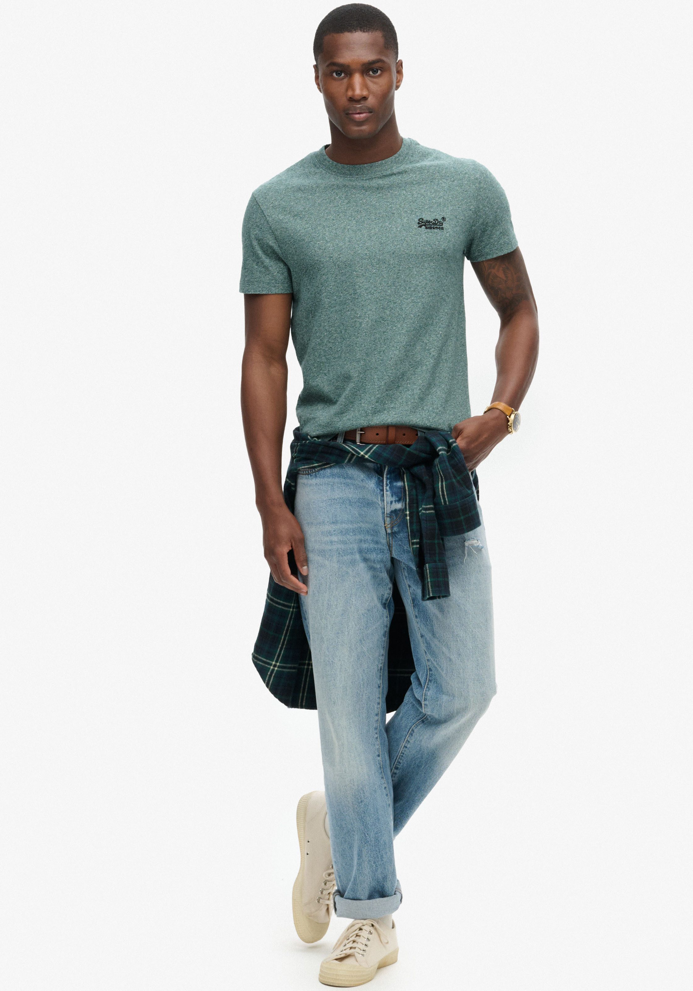 Superdry Shirt met ronde hals ESSENTIAL LOGO EMB TEE