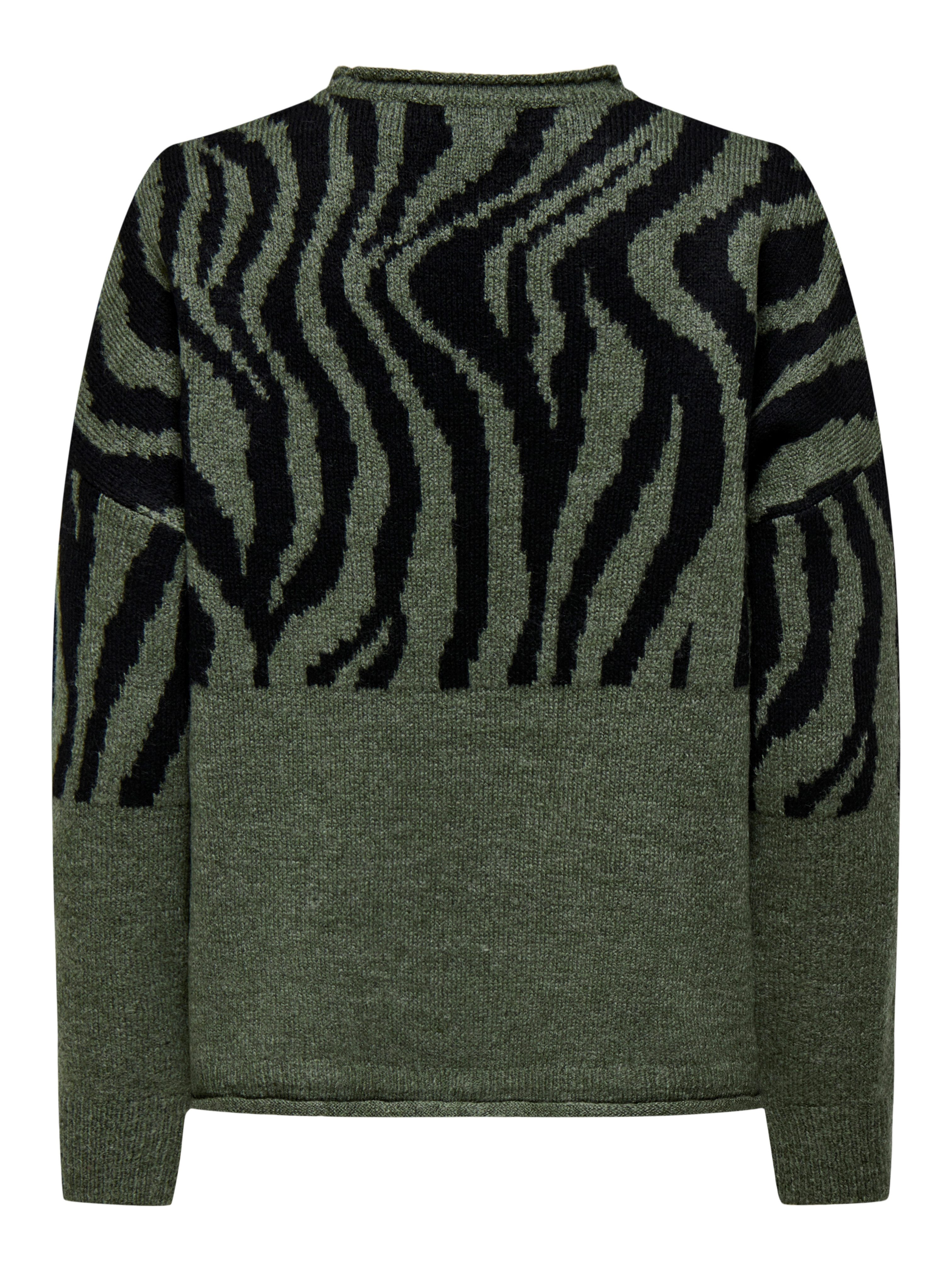 Only Trui met ronde hals ONLJADE ANIMAL LS O-NECK NOOS KNT