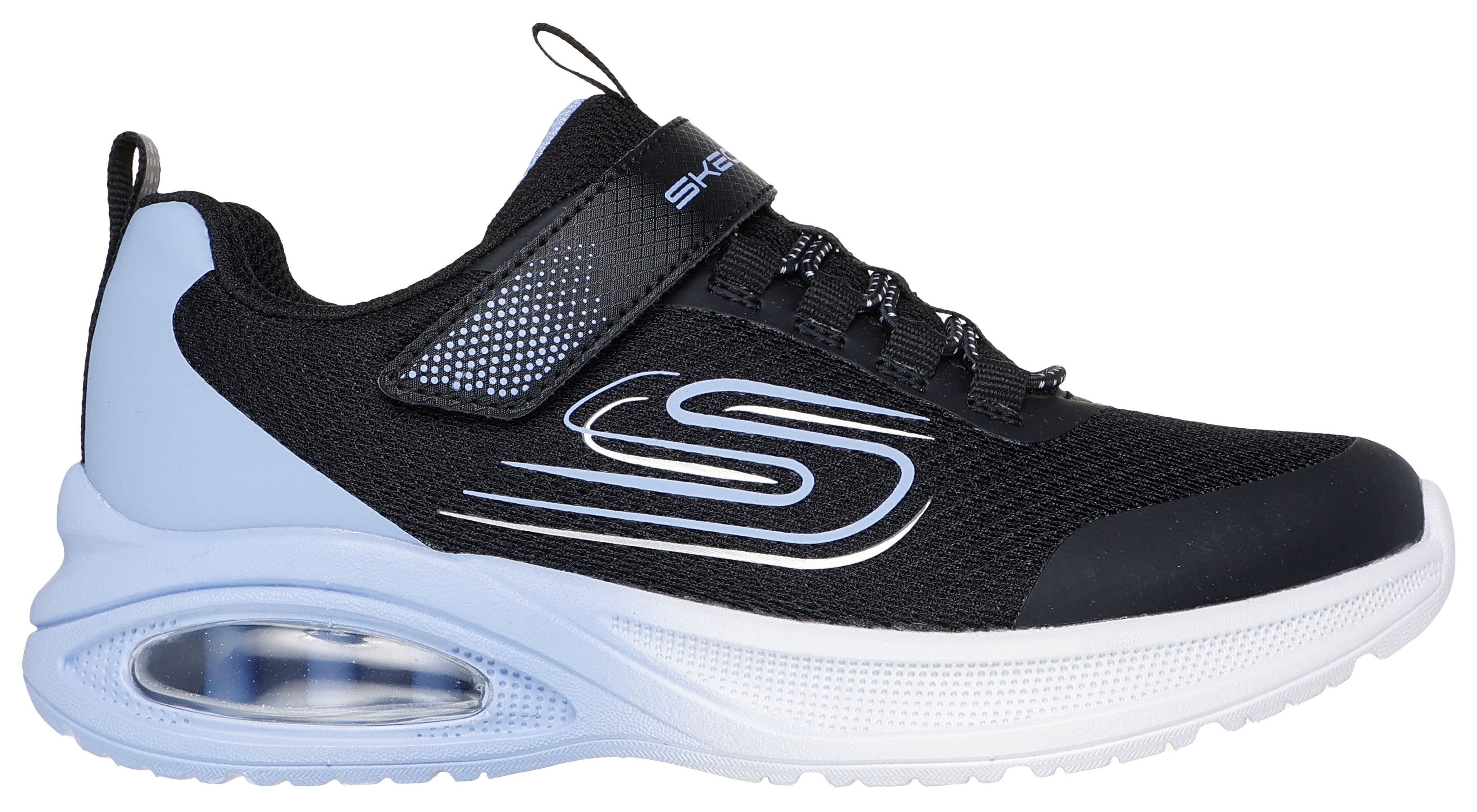 Skechers Kids Sneakers MICROSPEC MAX ADVANCE , slip-on sneakers, klittenbandsluiting, s-logo, maat sjabloon om te downloaden