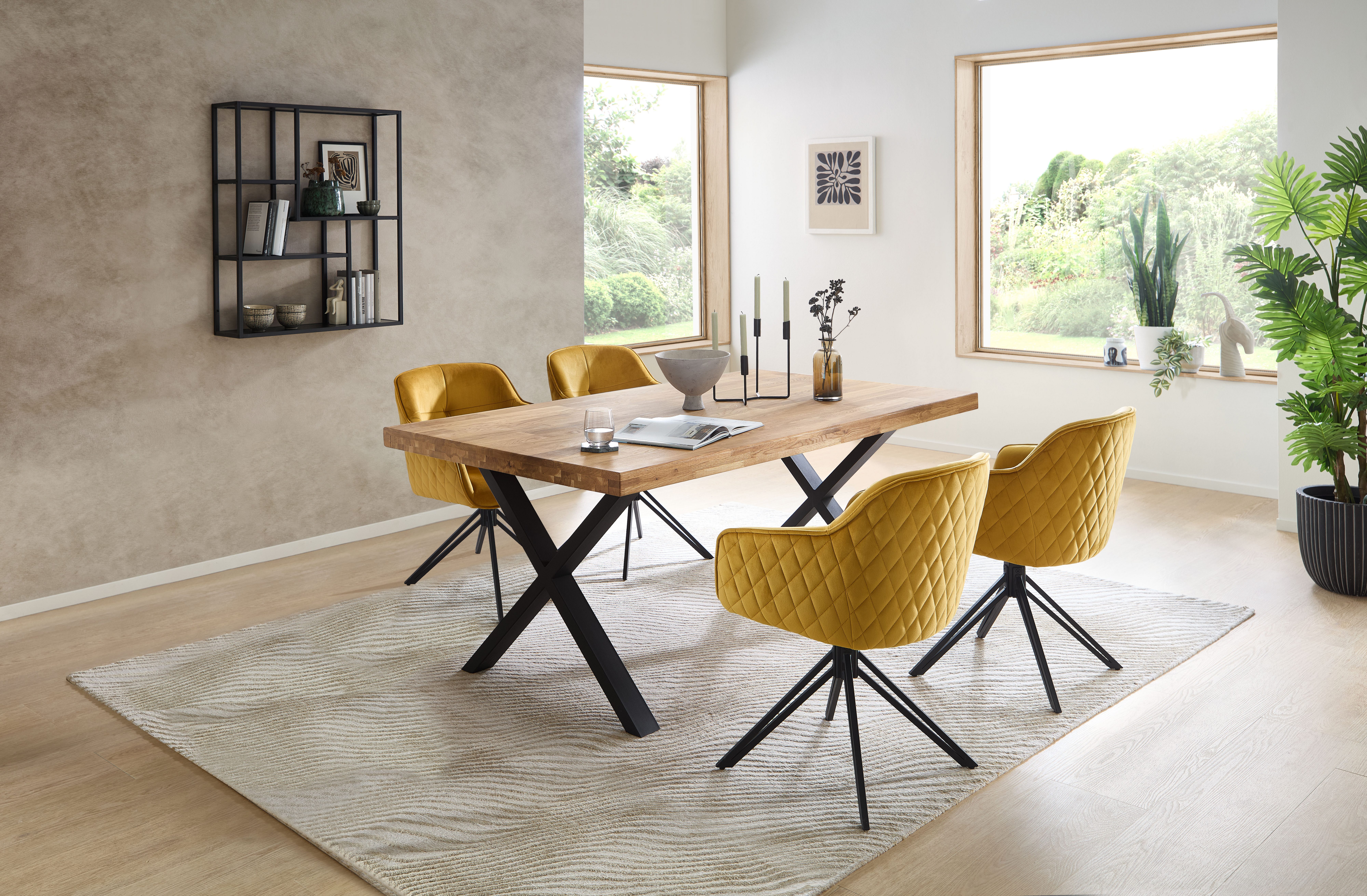 Stolkom Eettafel Chris eettafel eik massief hout, BxHxD 110x47x70 cm
