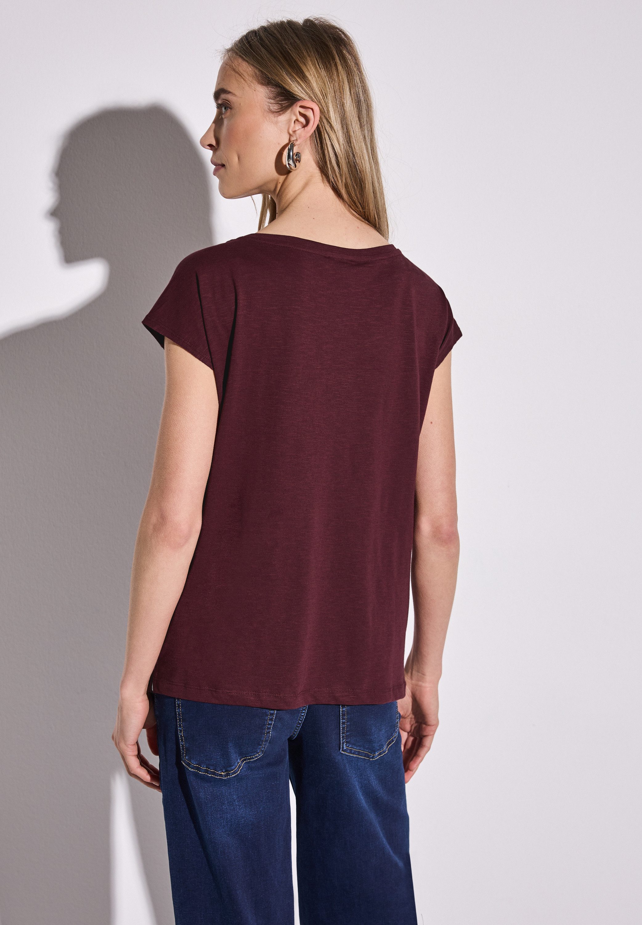 STREET ONE Shirttop met aanrimpeling op de schouder