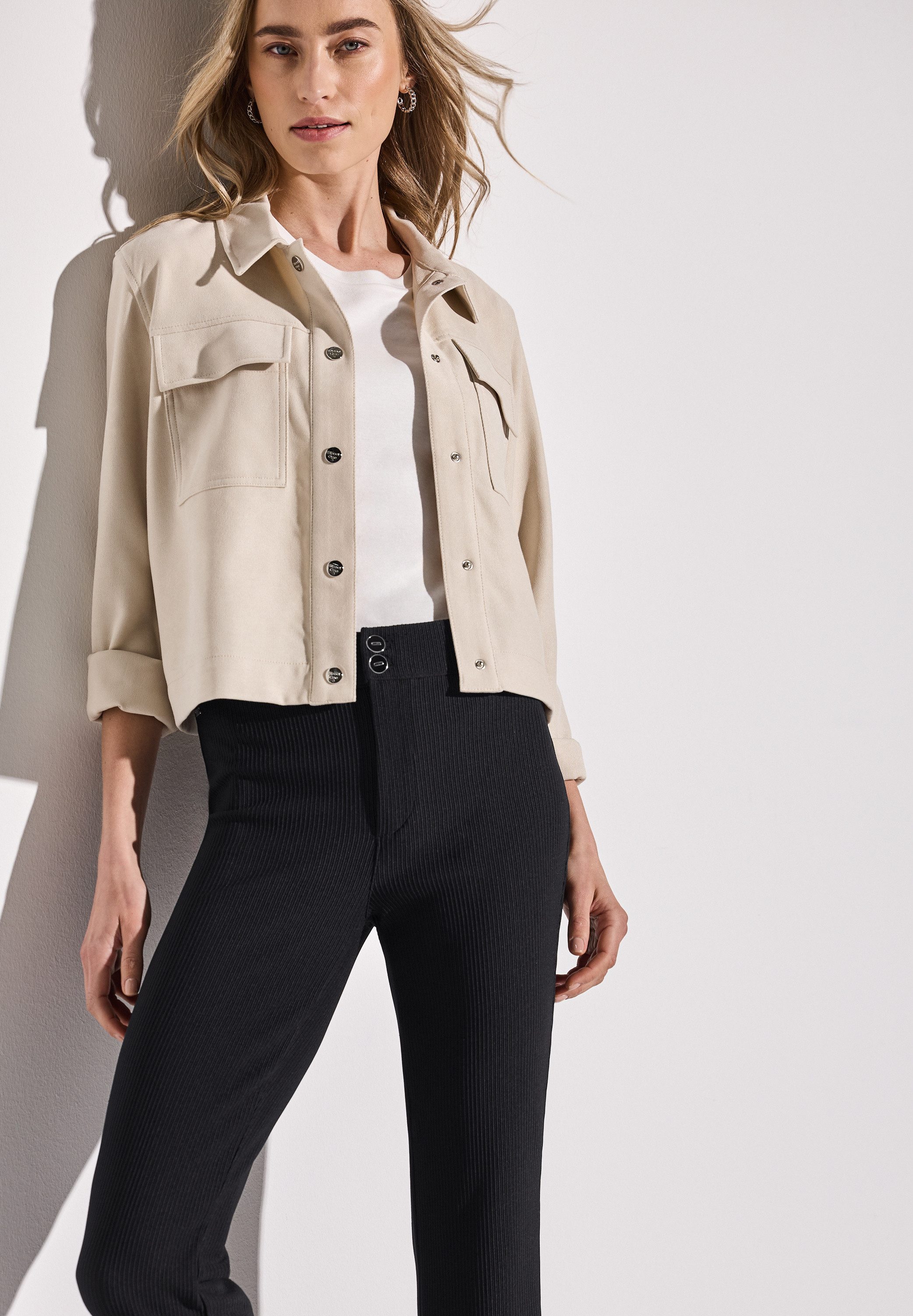 STREET ONE Bootcutbroek Style Hope in skinny fit en met structuur-uiterlijk