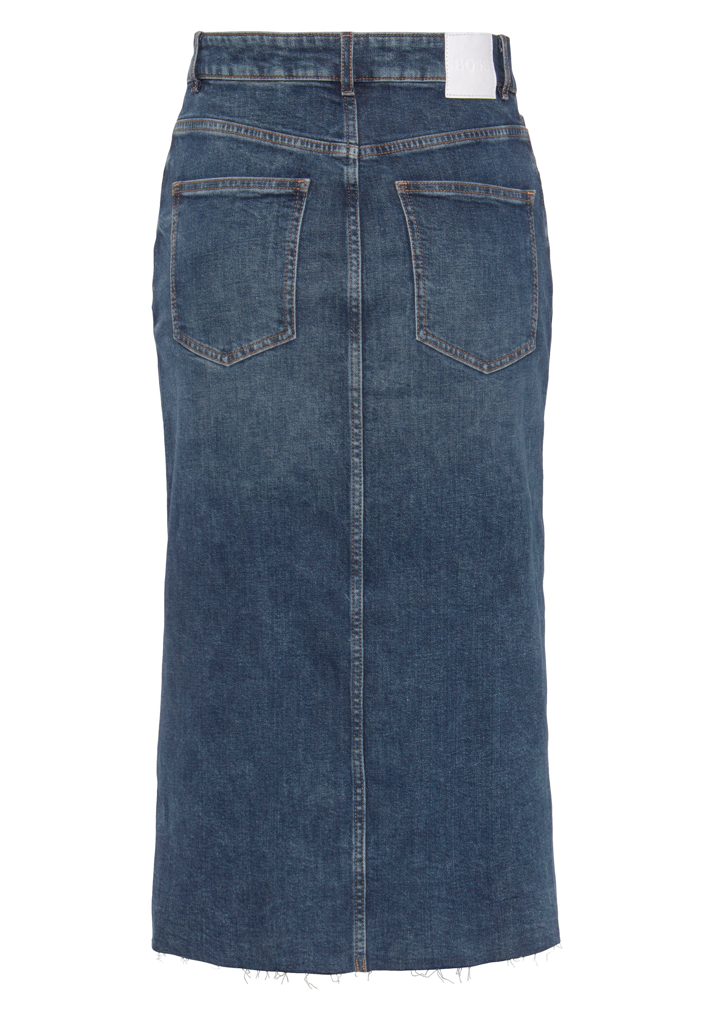 Boss Orange Geweven rok DENIM SKIRT MIDI Premium Damesmode